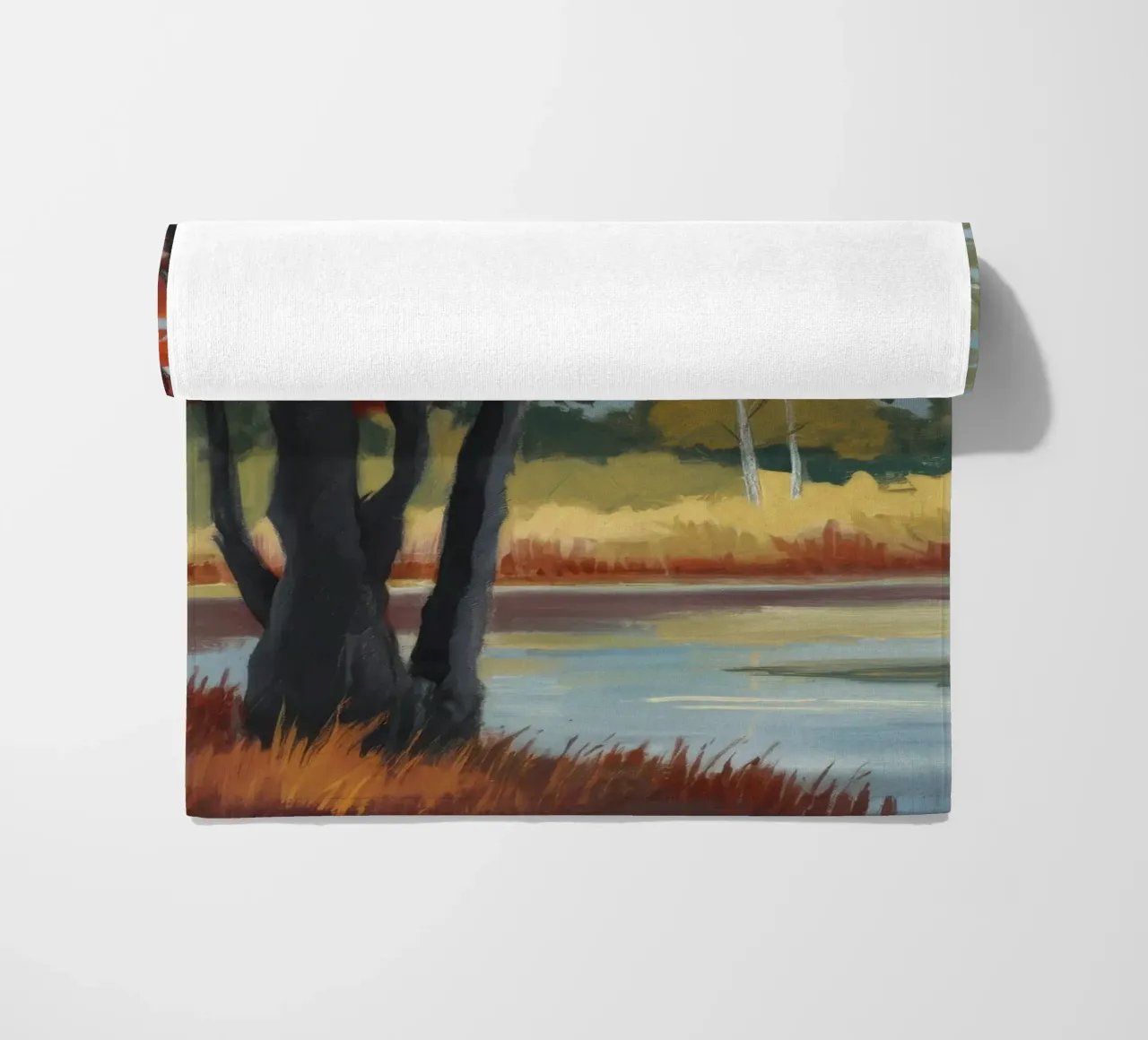 Herfstig bos en rust strandhanddoek van Verve Pigments