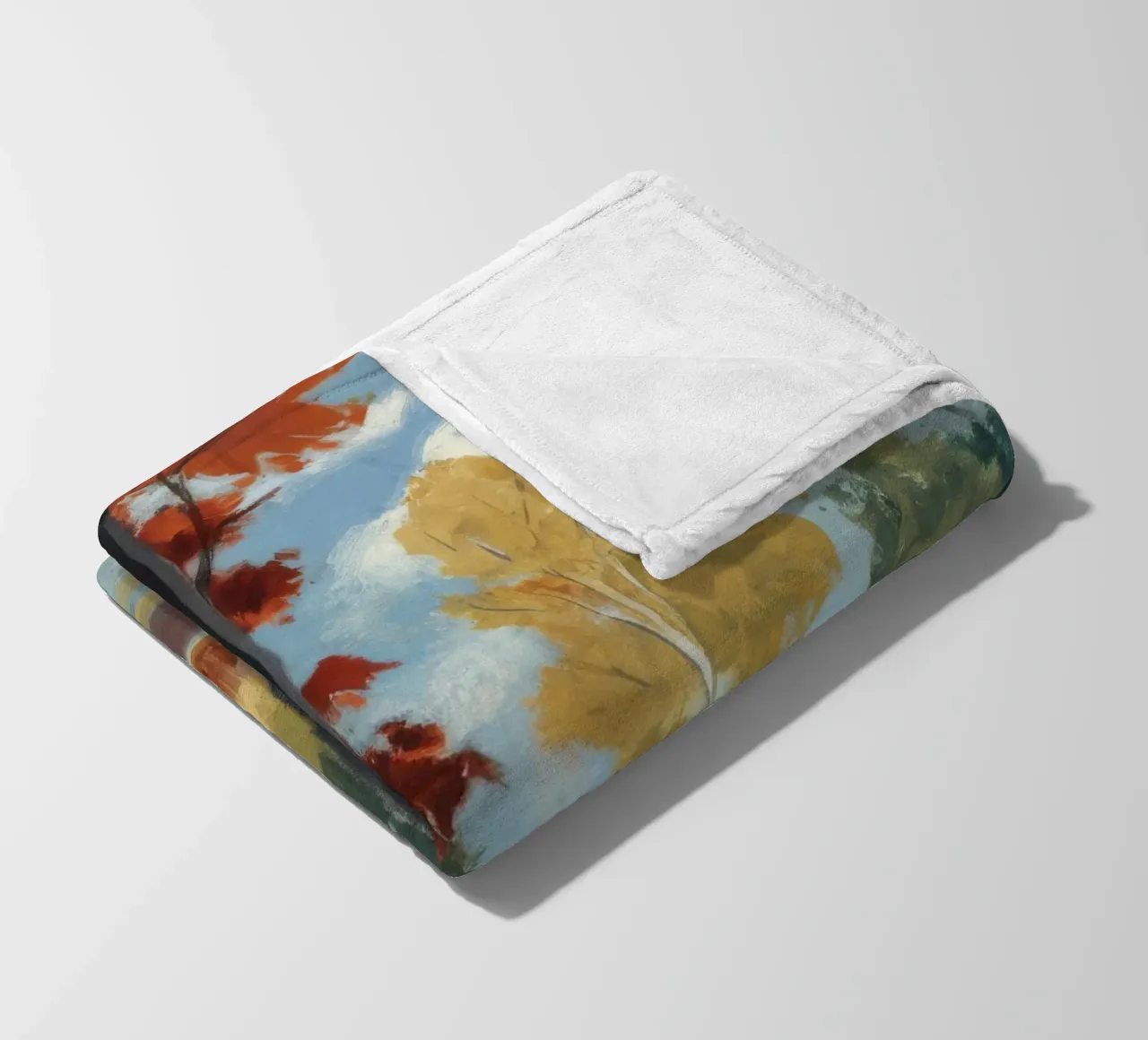 Autumnal Forest Tranquility fleece blanket by Verve Pigments
