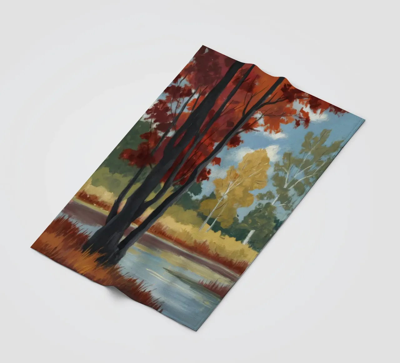 Autumnal Forest Tranquility fleece blanket by Verve Pigments