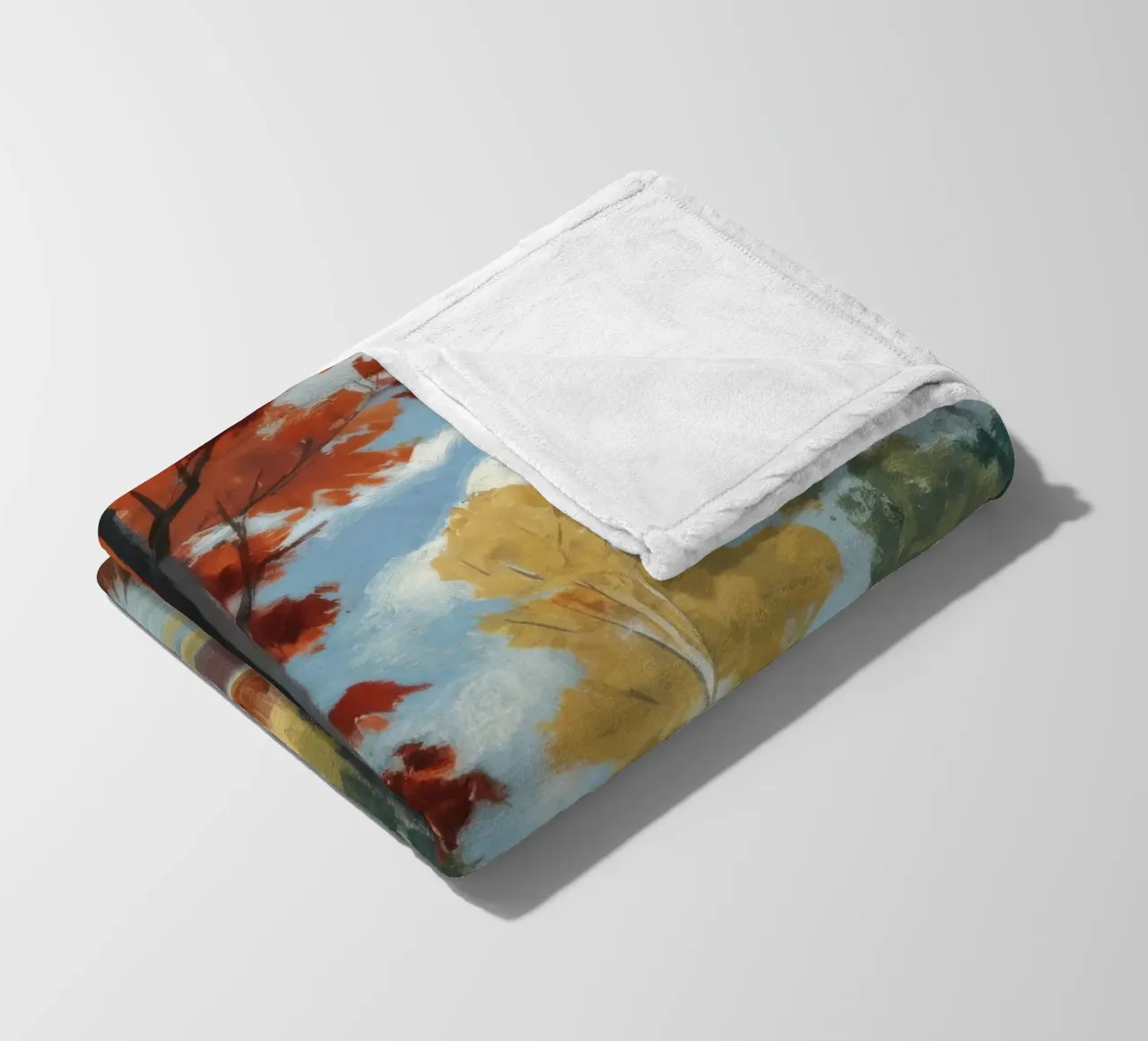 Autumnal Forest Tranquility fleece blanket by Verve Pigments