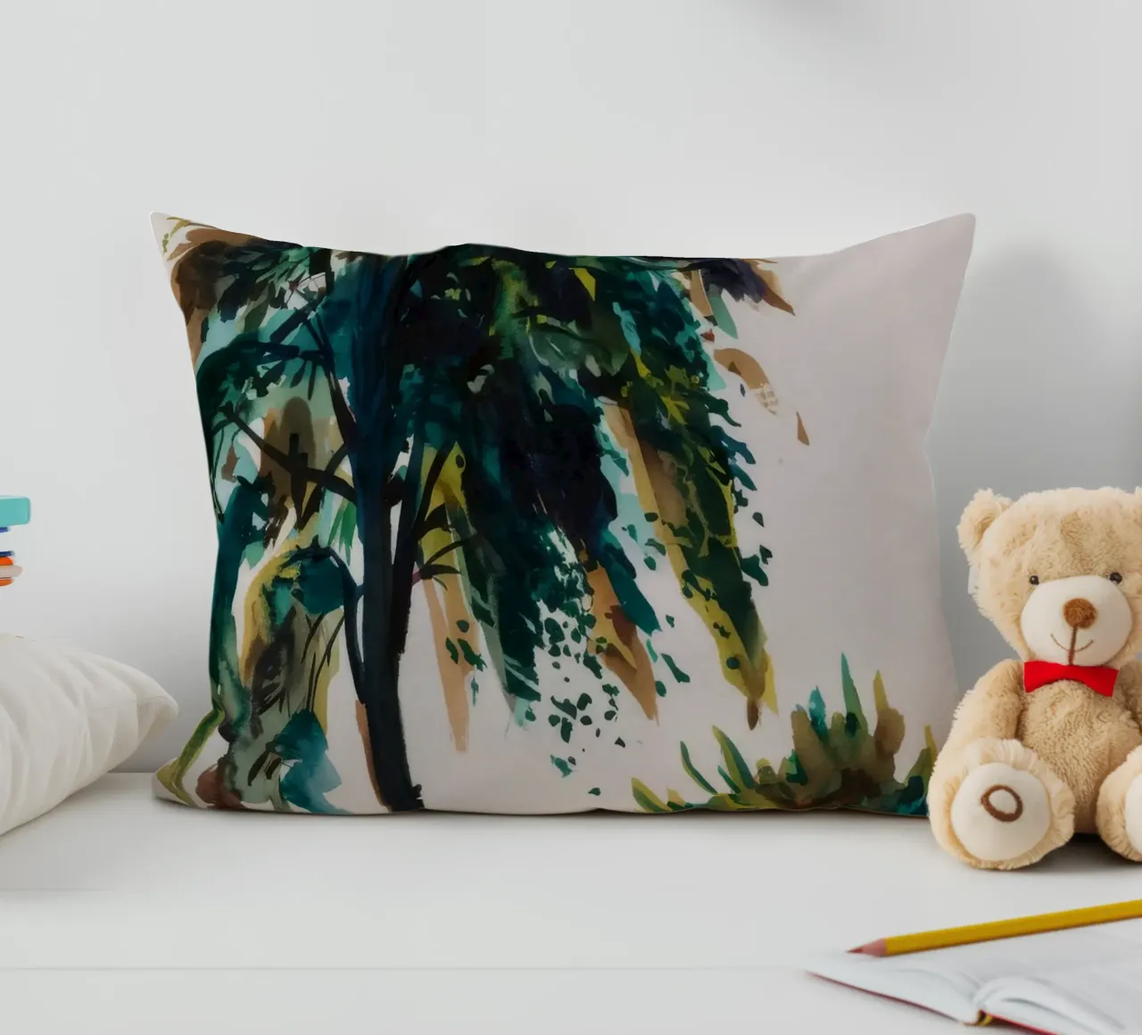Verdant Tree Harmony decorative cushion by Verve Pigments