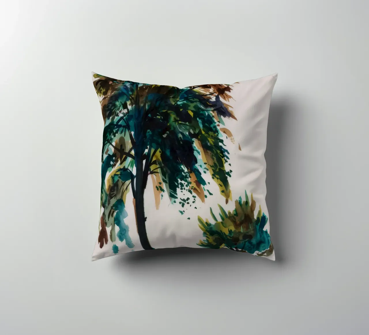Verdant Tree Harmony decorative cushion by Verve Pigments