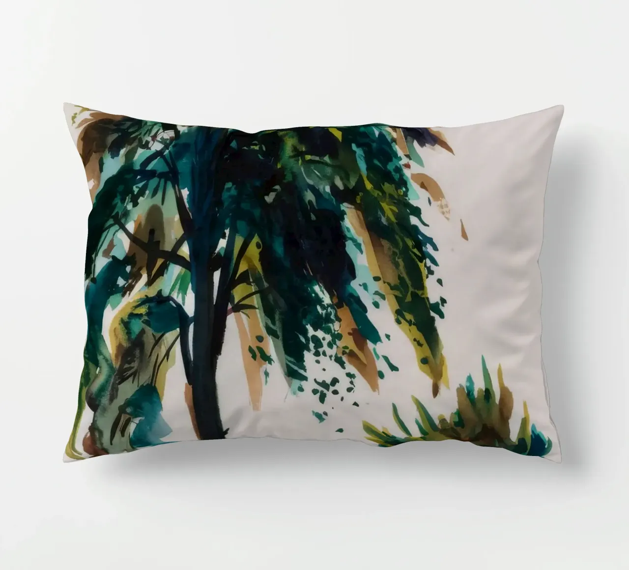 Verdant Tree Harmony decorative cushion by Verve Pigments