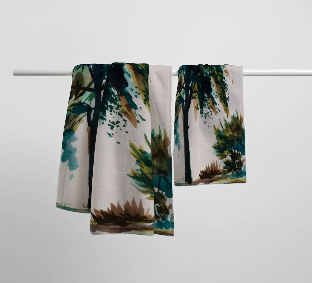 Verdant Tree Harmony towel by Verve Pigments