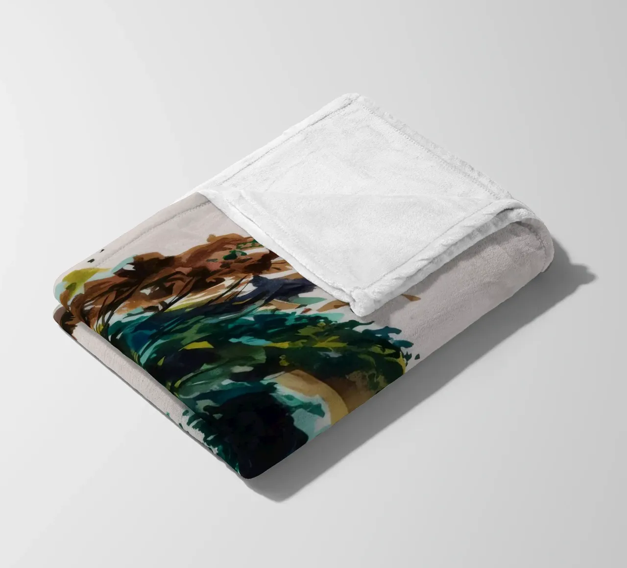Verdant Tree Harmony fleece blanket by Verve Pigments