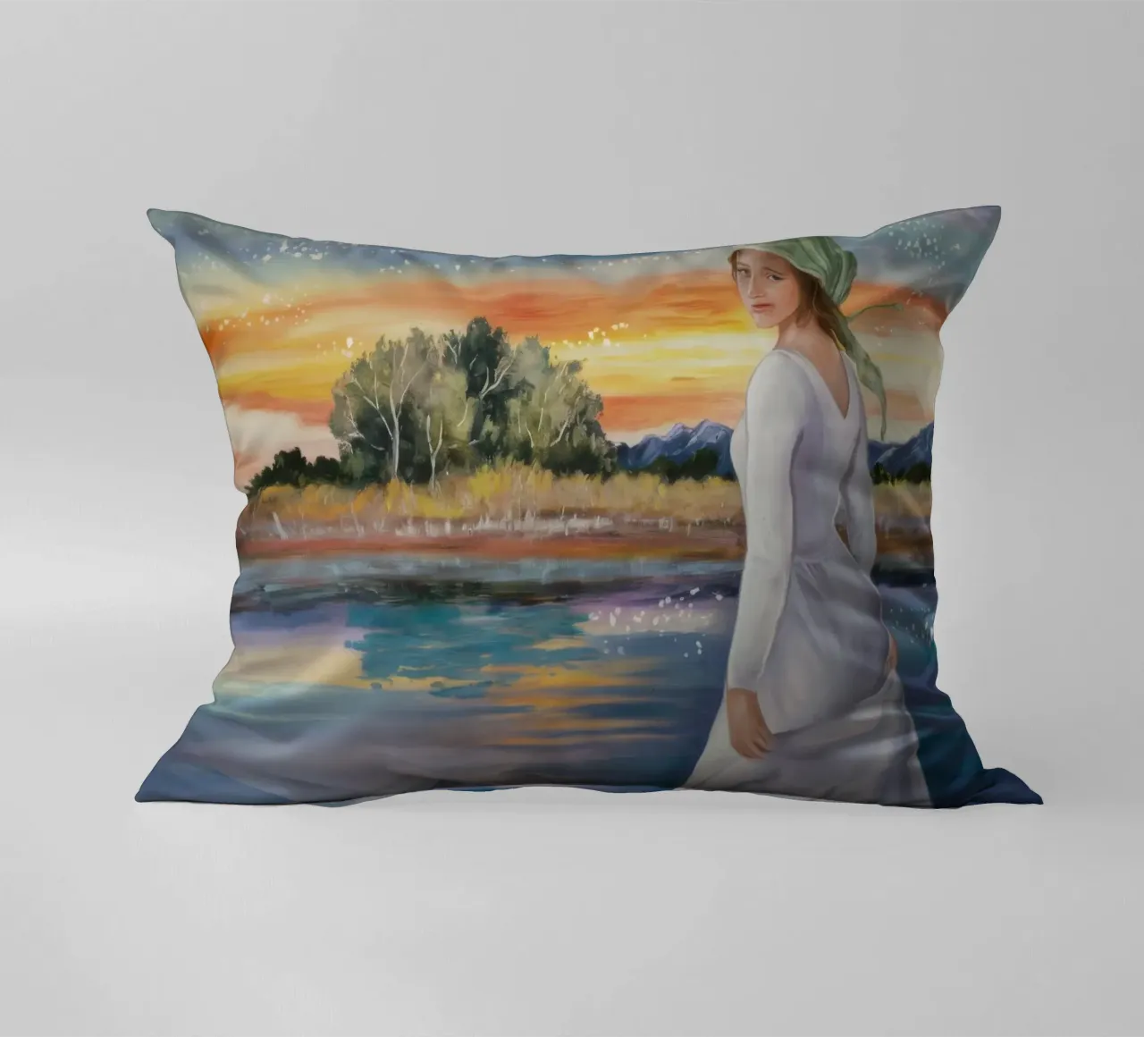 Wandeling bij zonsondergang Mijmering kussen van Verve Pigments