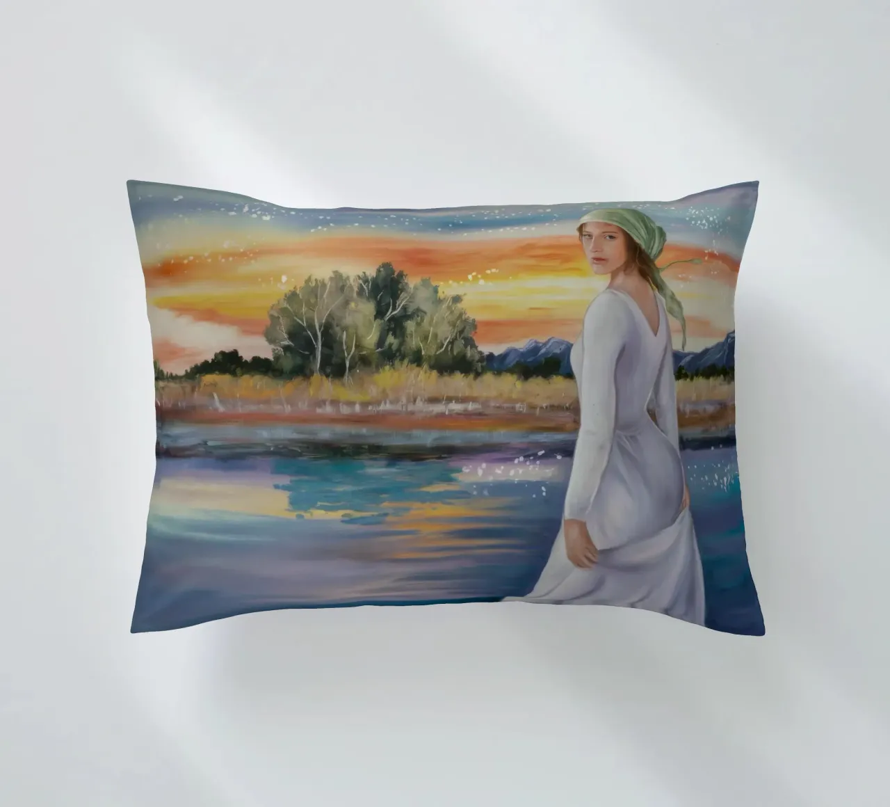 Wandeling bij zonsondergang Mijmering kussen van Verve Pigments