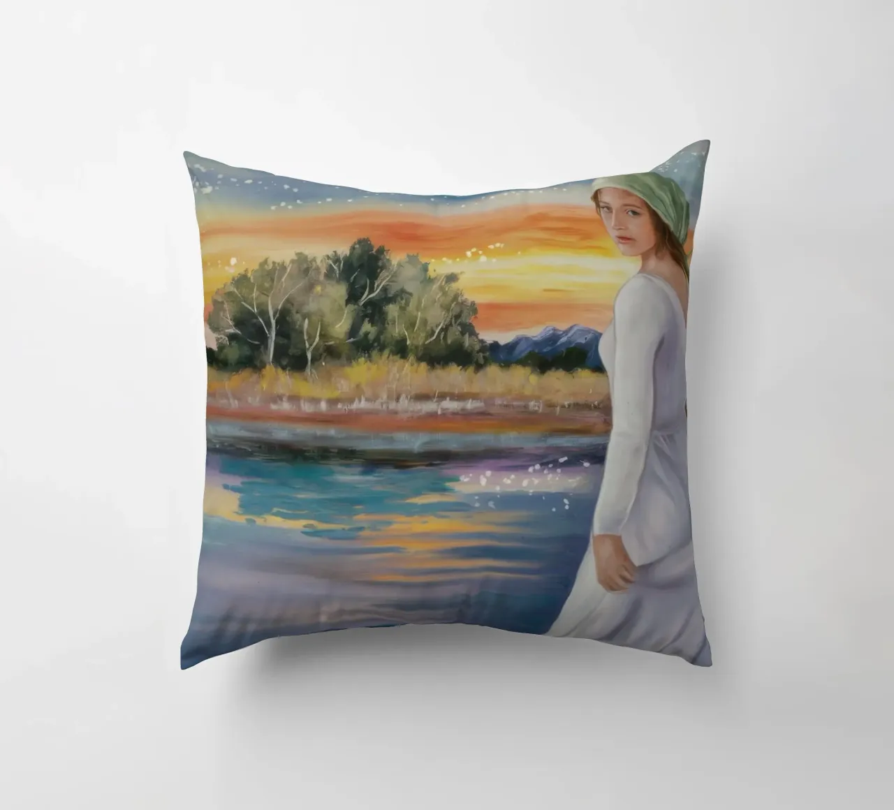 Wandeling bij zonsondergang Mijmering kussen van Verve Pigments