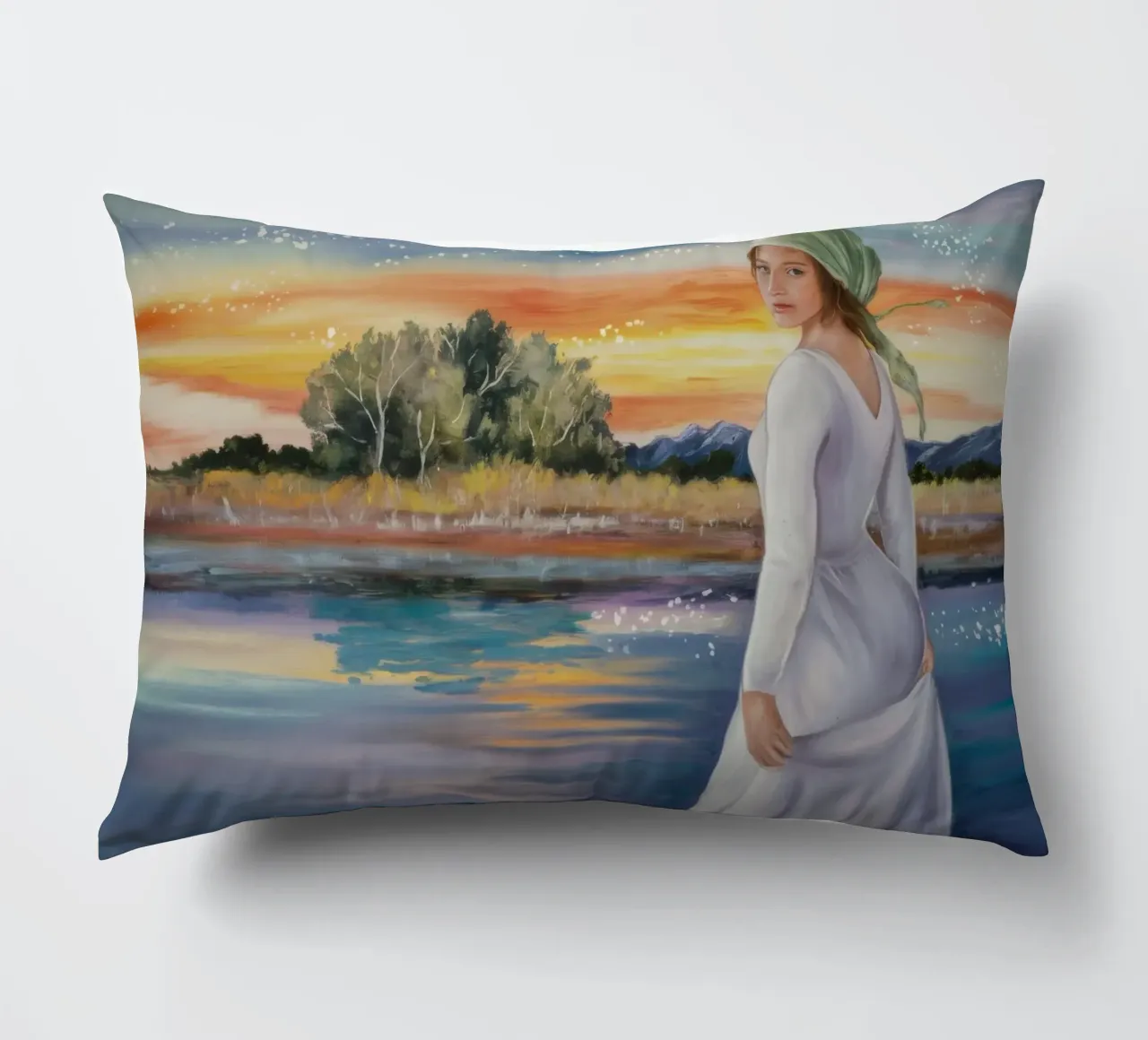 Wandeling bij zonsondergang Mijmering kussen van Verve Pigments