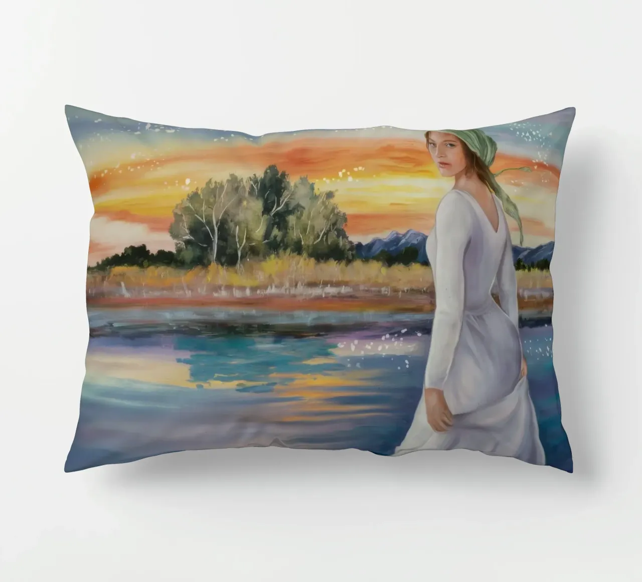 Wandeling bij zonsondergang Mijmering kussen van Verve Pigments