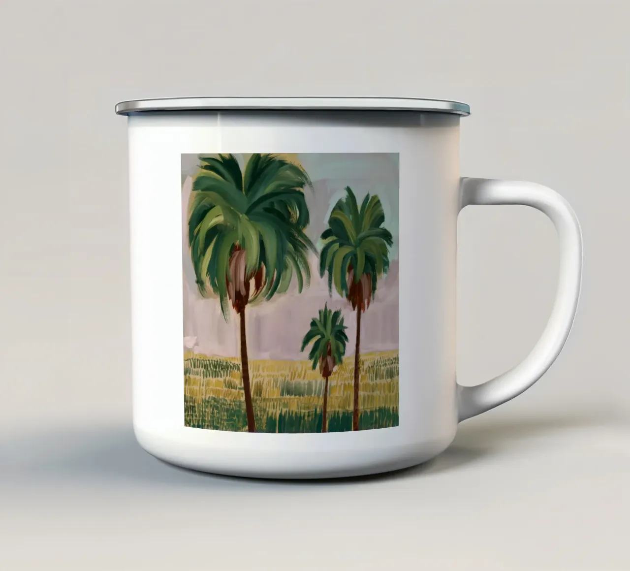 Oasi di palme tropicali tazza in smalto da Verve Pigments