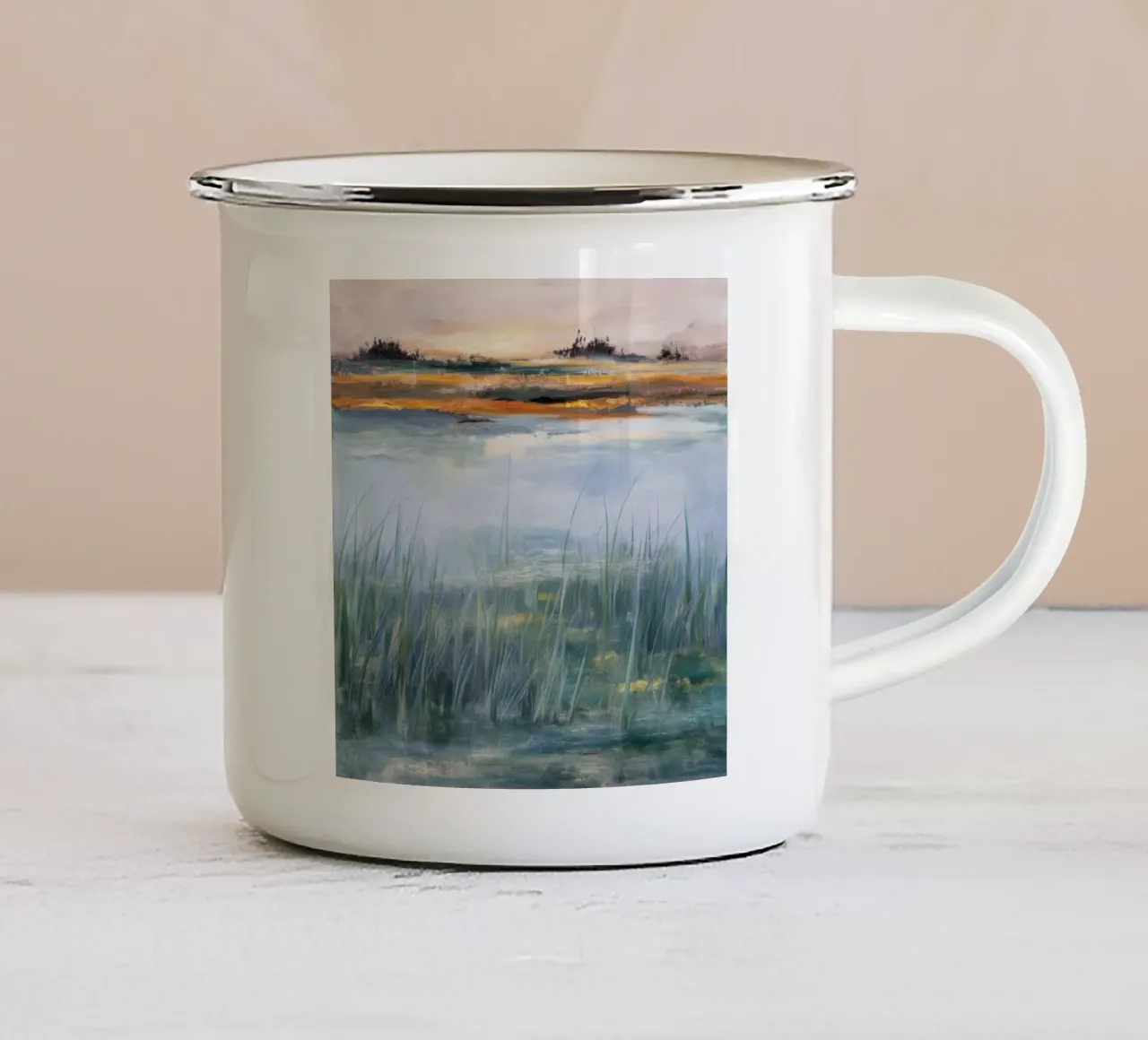 Riflessione sul prato pastorale tazza in smalto da Verve Pigments