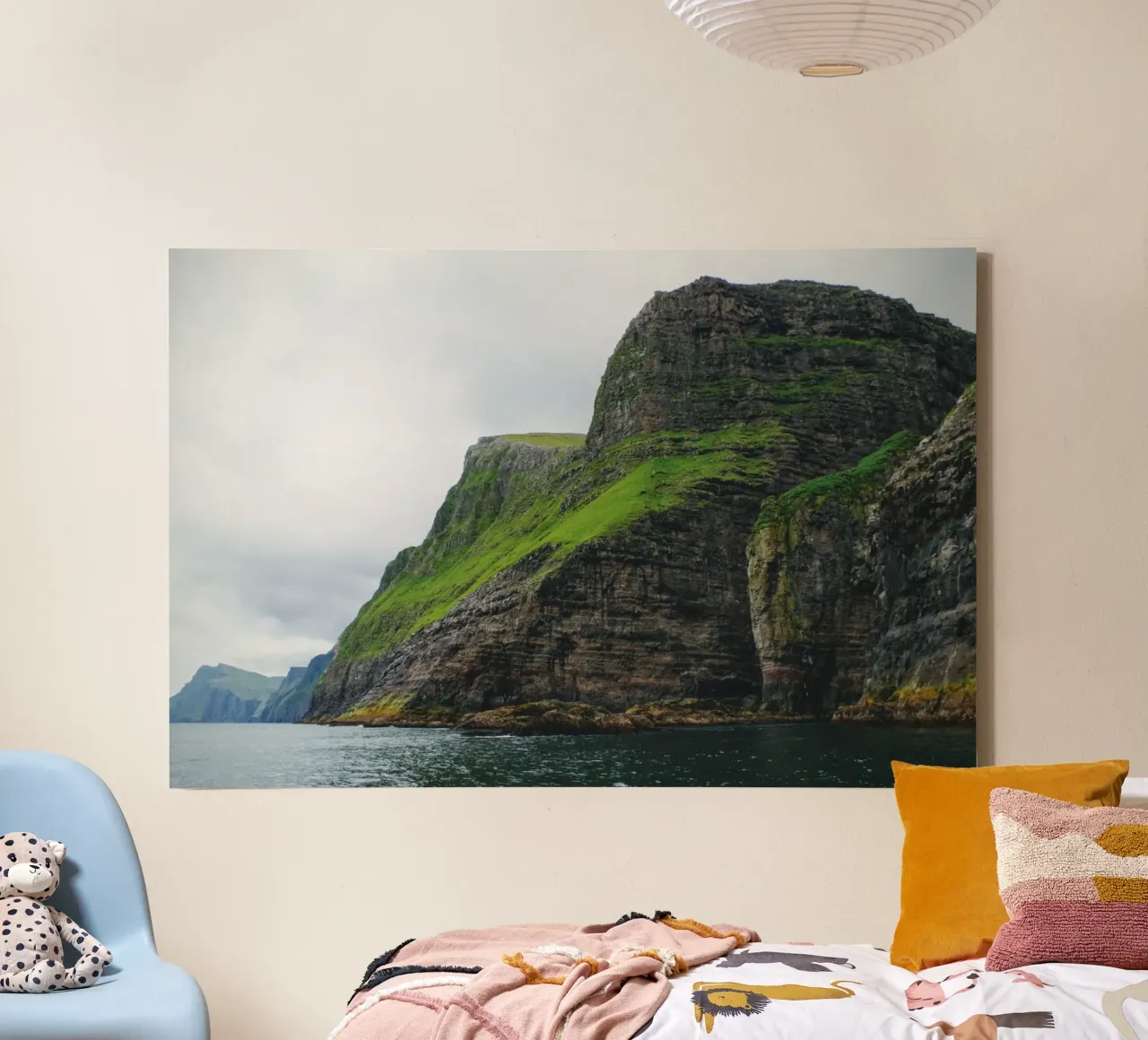 Faroes #01: Vestmanna's Cliffs - Can You Spot the Elephant? canvas by zenitt