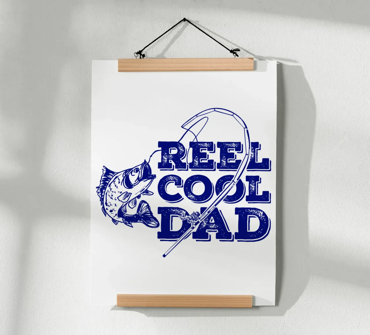 Tipografia Reel Cool Dad Blue poster con telaio in alluminio da EDMPROJECT
