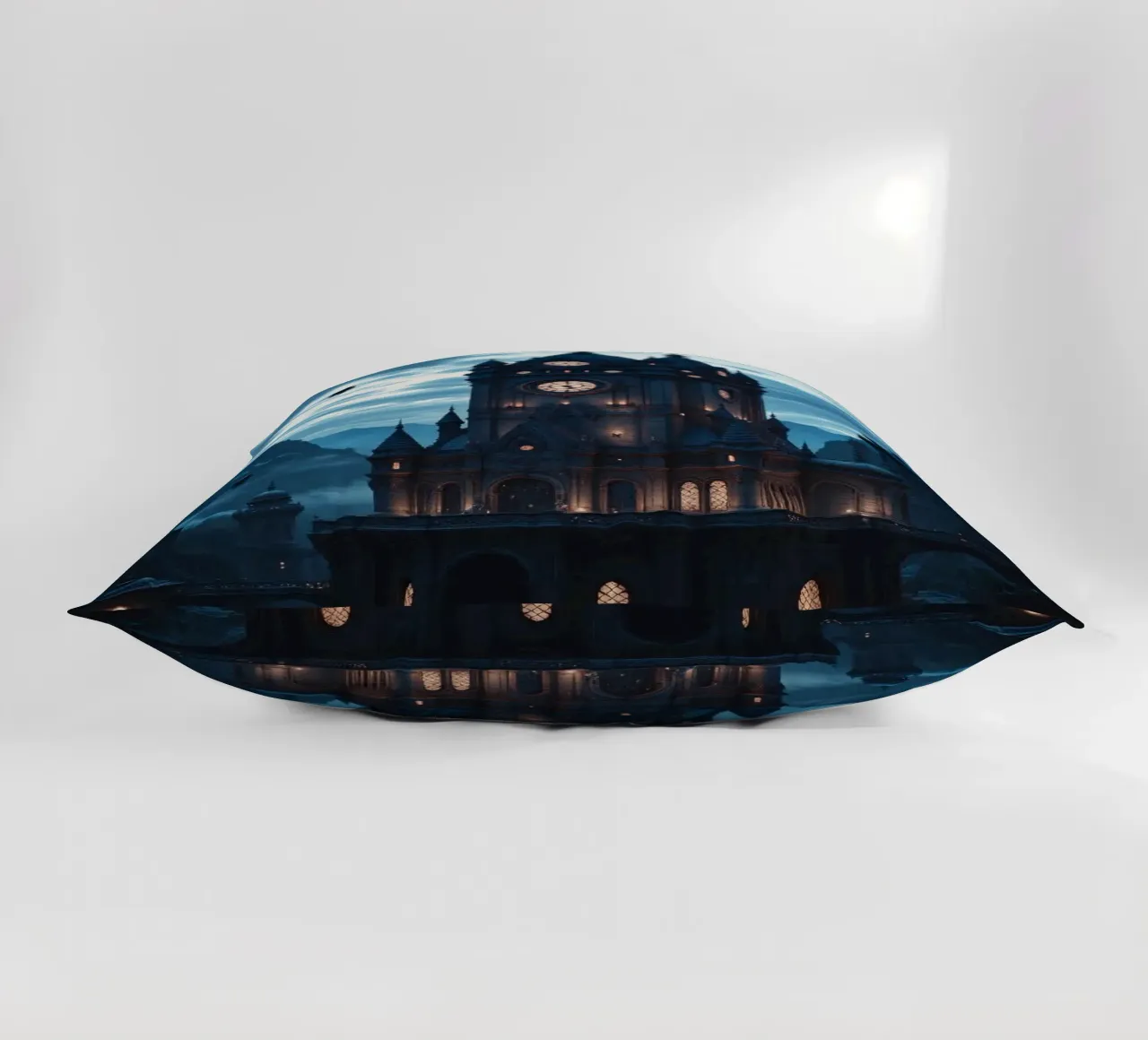 Fantasy surreal castle photo with astronauts levitating in t cuscino da heaventrain
