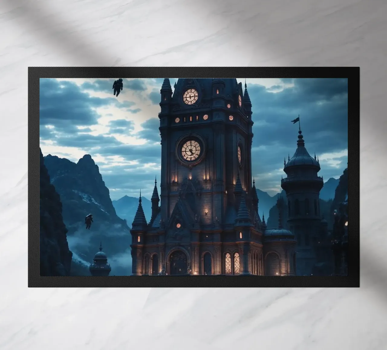 Fantasy surreal castle photo with astronauts levitating in t zerbino da heaventrain