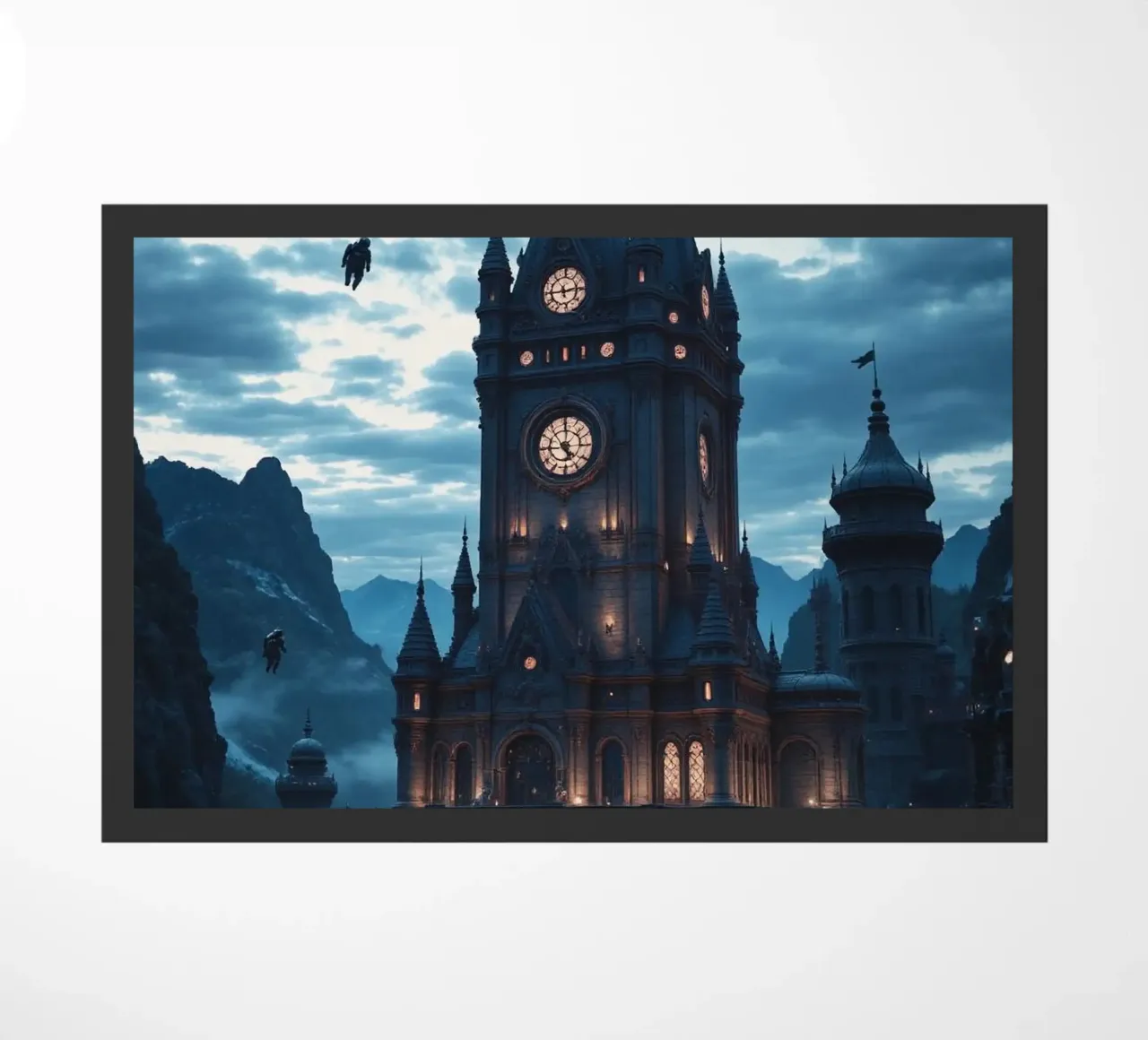 Fantasy surreal castle photo with astronauts levitating in t zerbino da heaventrain