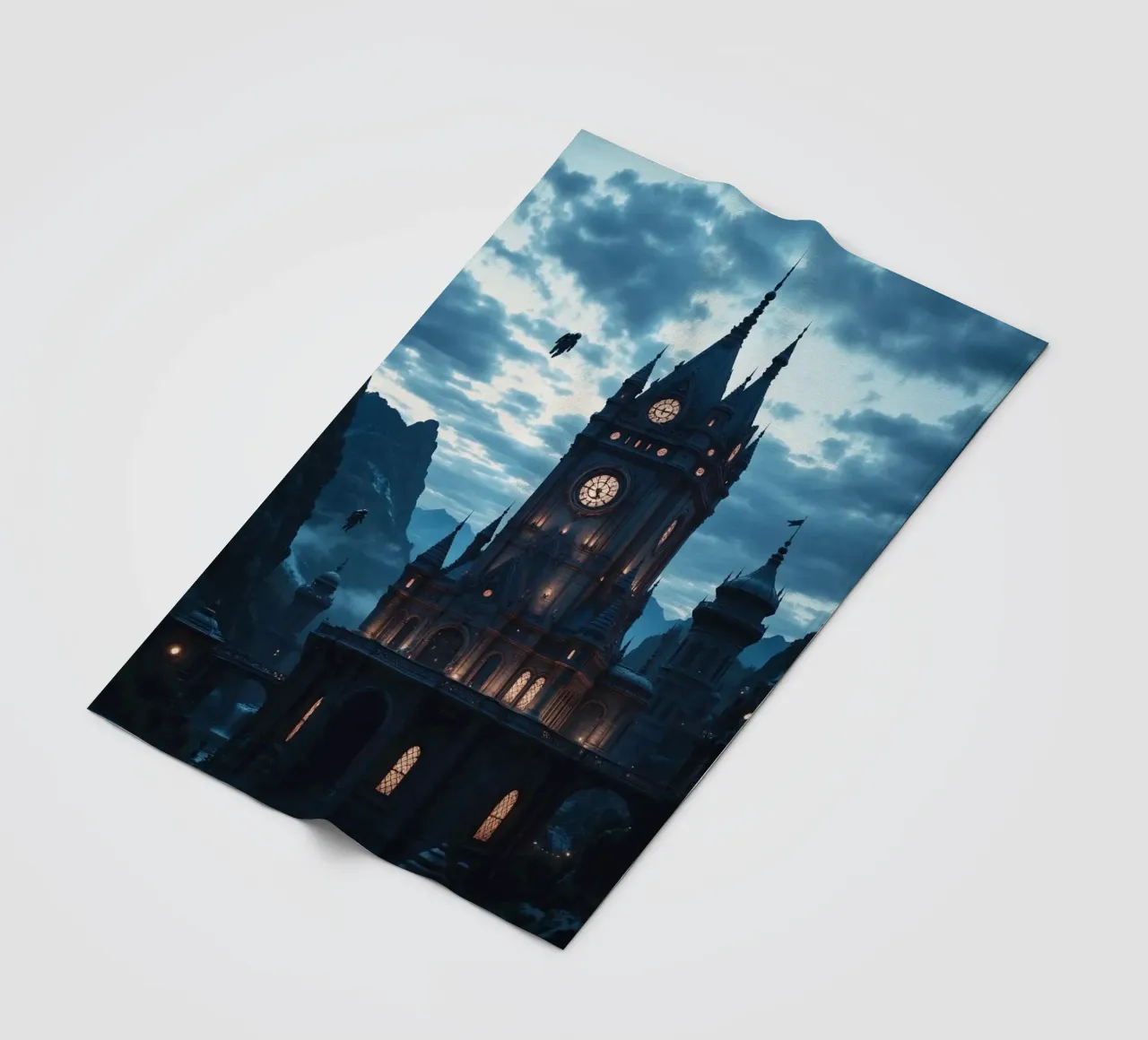 Fantasy surreal castle photo with astronauts levitating in t coperta in pile da heaventrain
