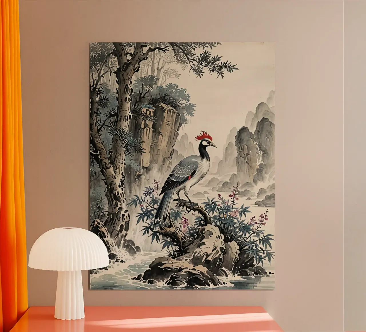 Chinese stork ink painting poster da heaventrain