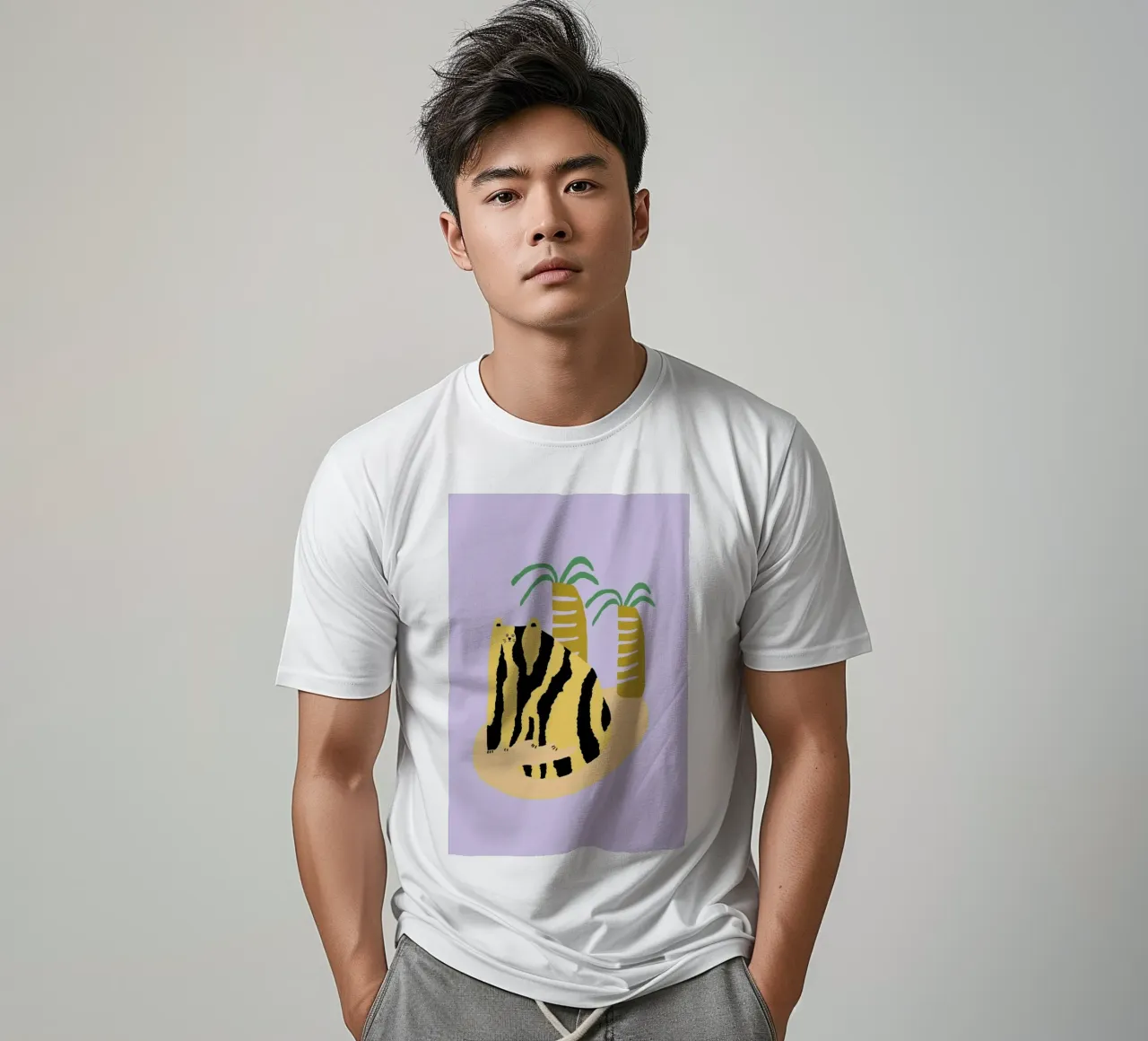 Cat & Palms t-shirt da Lora O'Callaghan