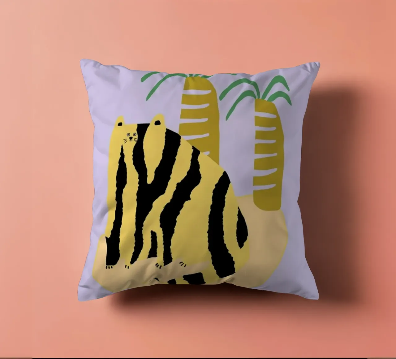 Cat & Palms cuscino da Lora O'Callaghan