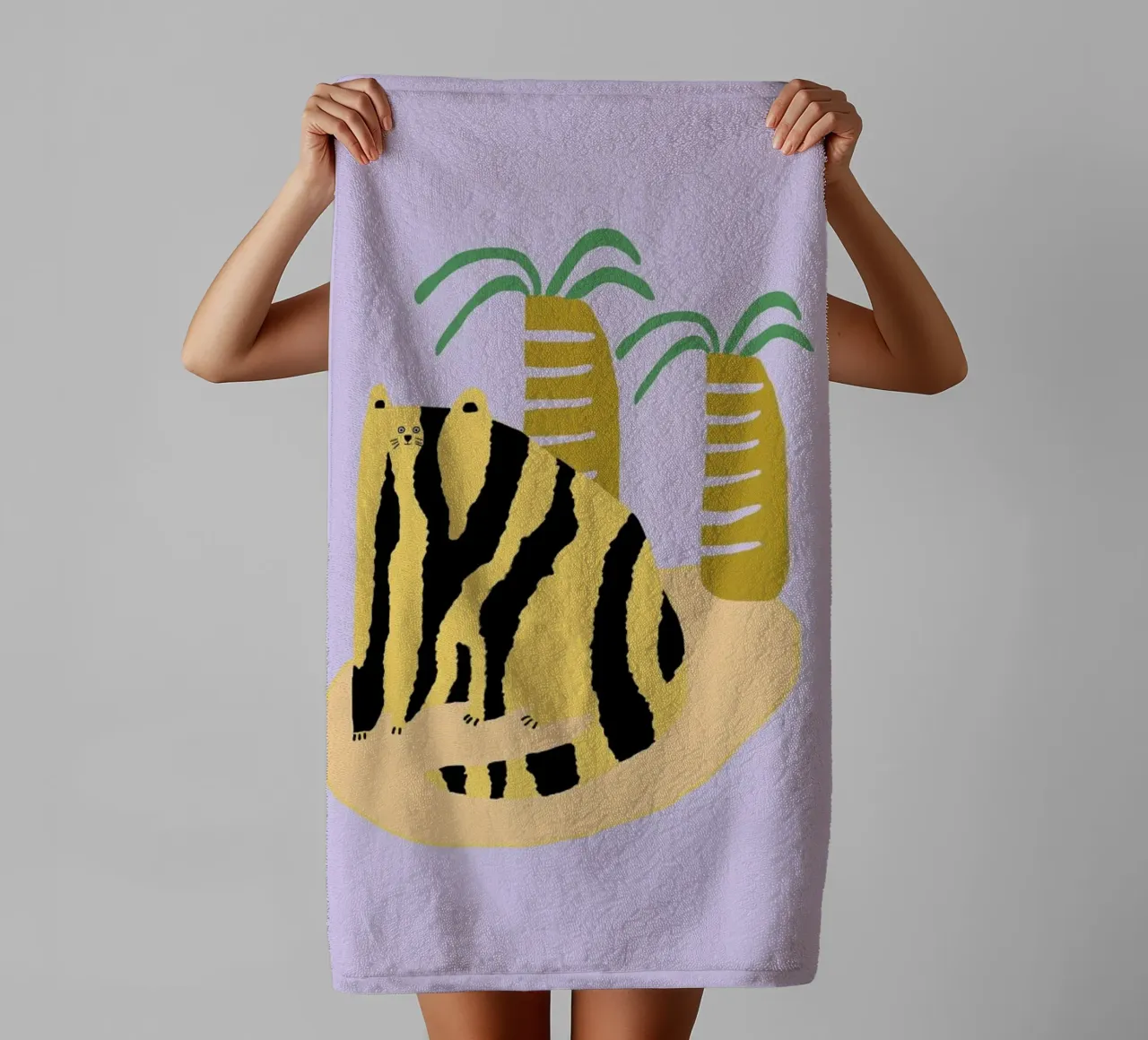 Cat & Palms asciugamano da bagno da Lora O'Callaghan