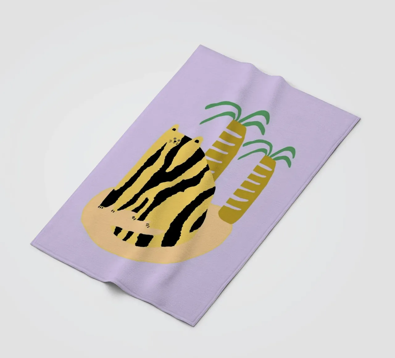 Cat & Palms coperta in pile da Lora O'Callaghan