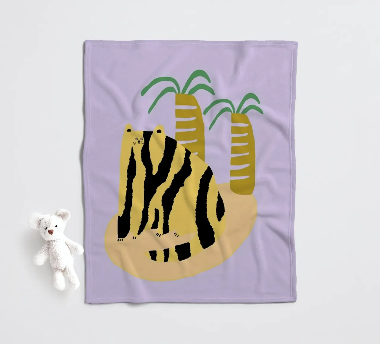 Cat & Palms coperta in pile da Lora O'Callaghan