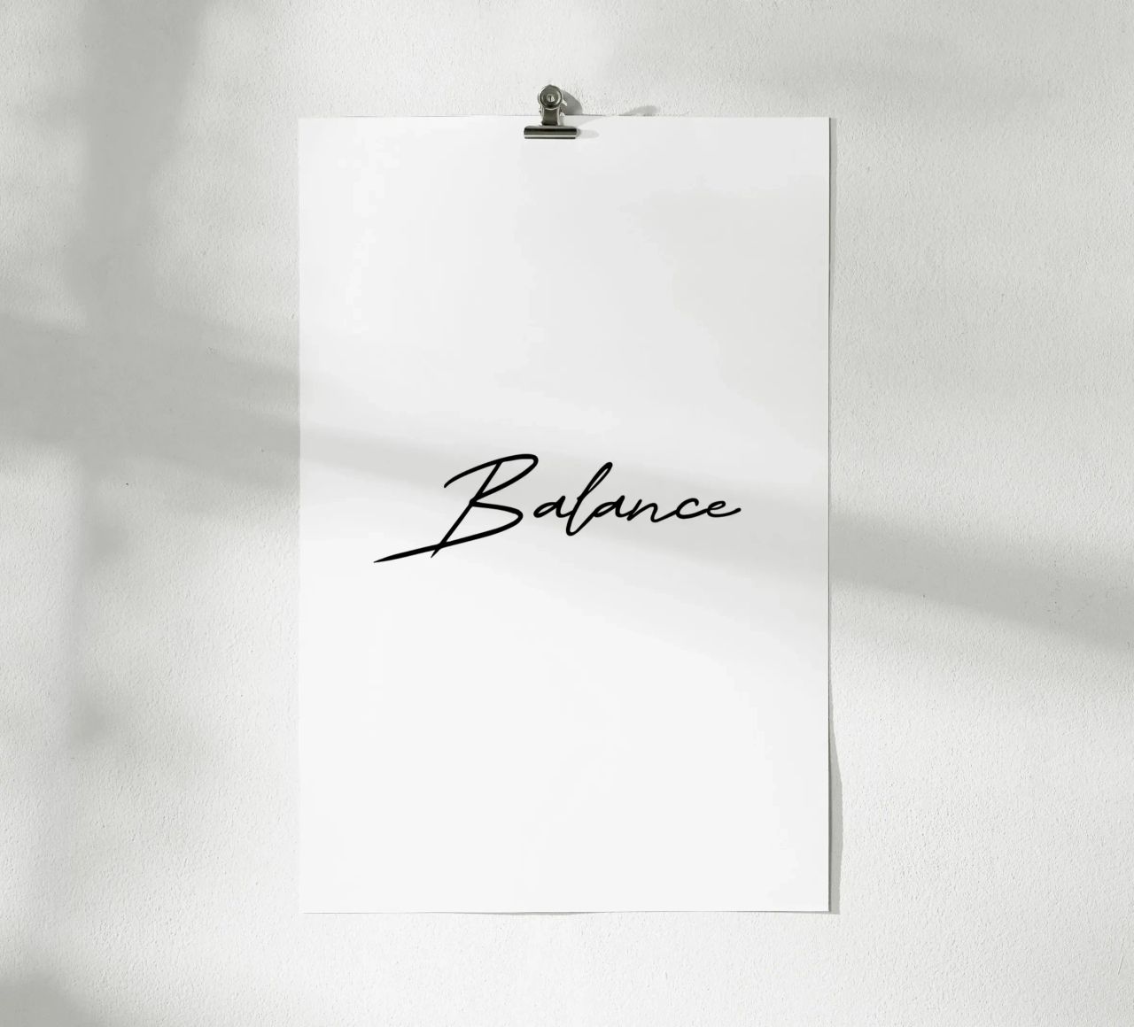 Balance Handschrift minimalistisch Poster von Typo Designs