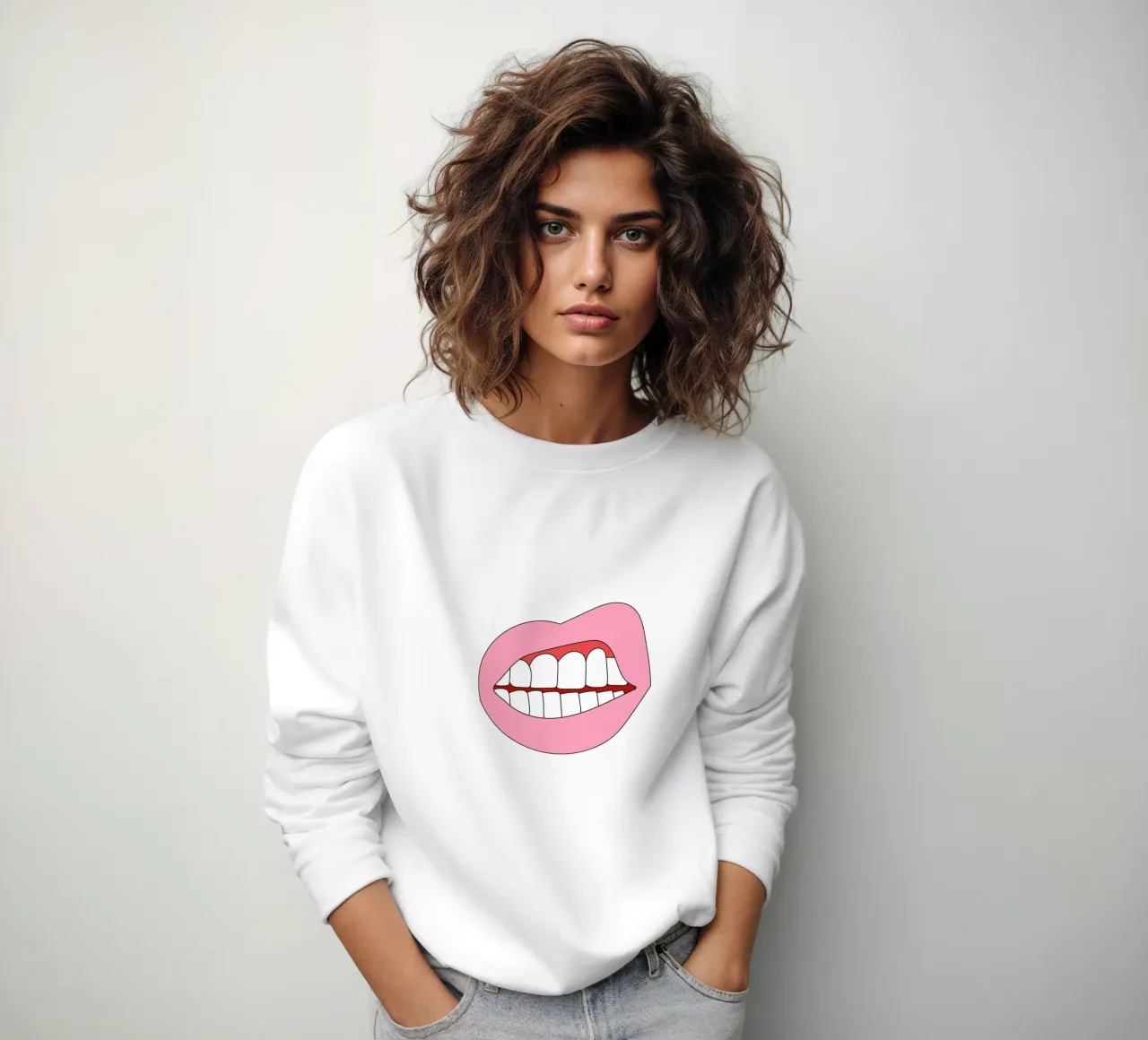 Lip Women Retro Sweatshirt von galihstudio