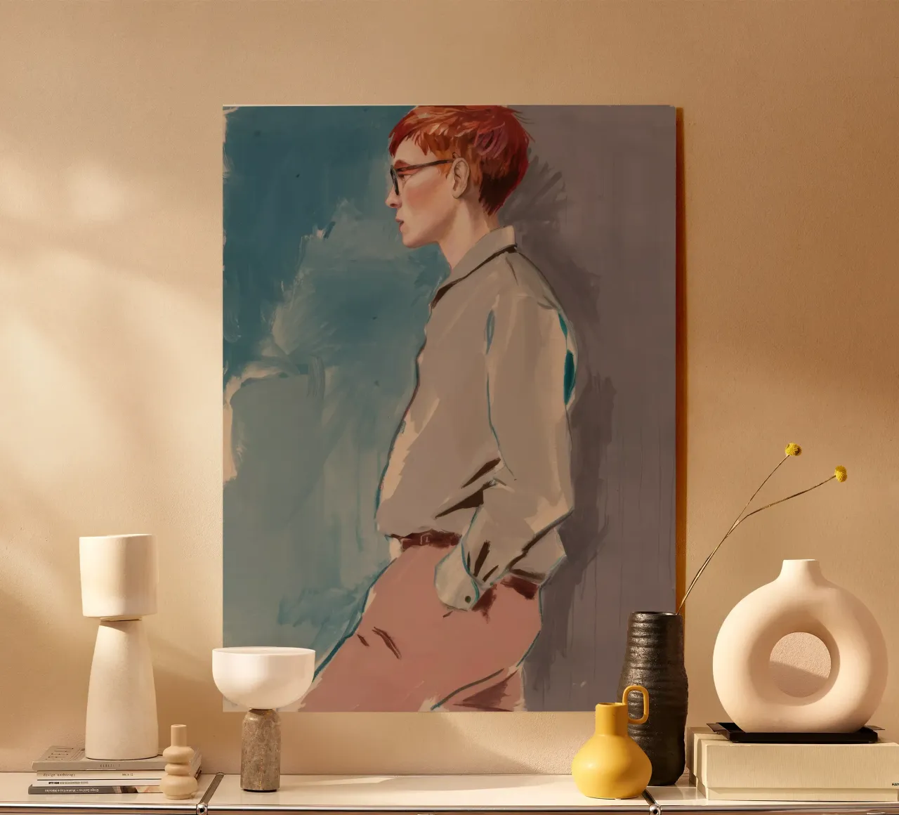 Cyan Mood Poise acrylic glass by Solestice Strokes