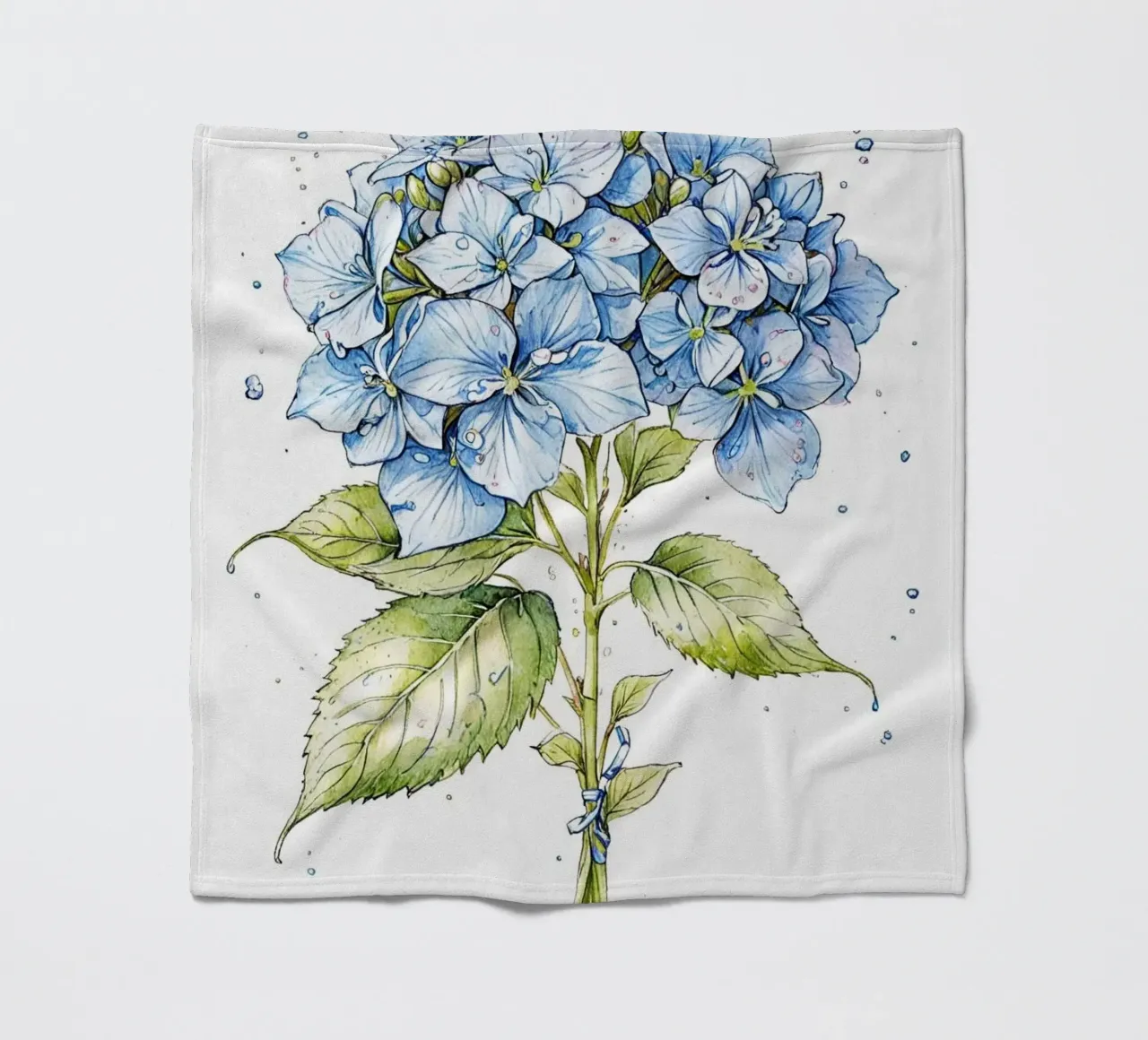 Blue colored pencil hydrangeas print coperta in pile da heaventrain