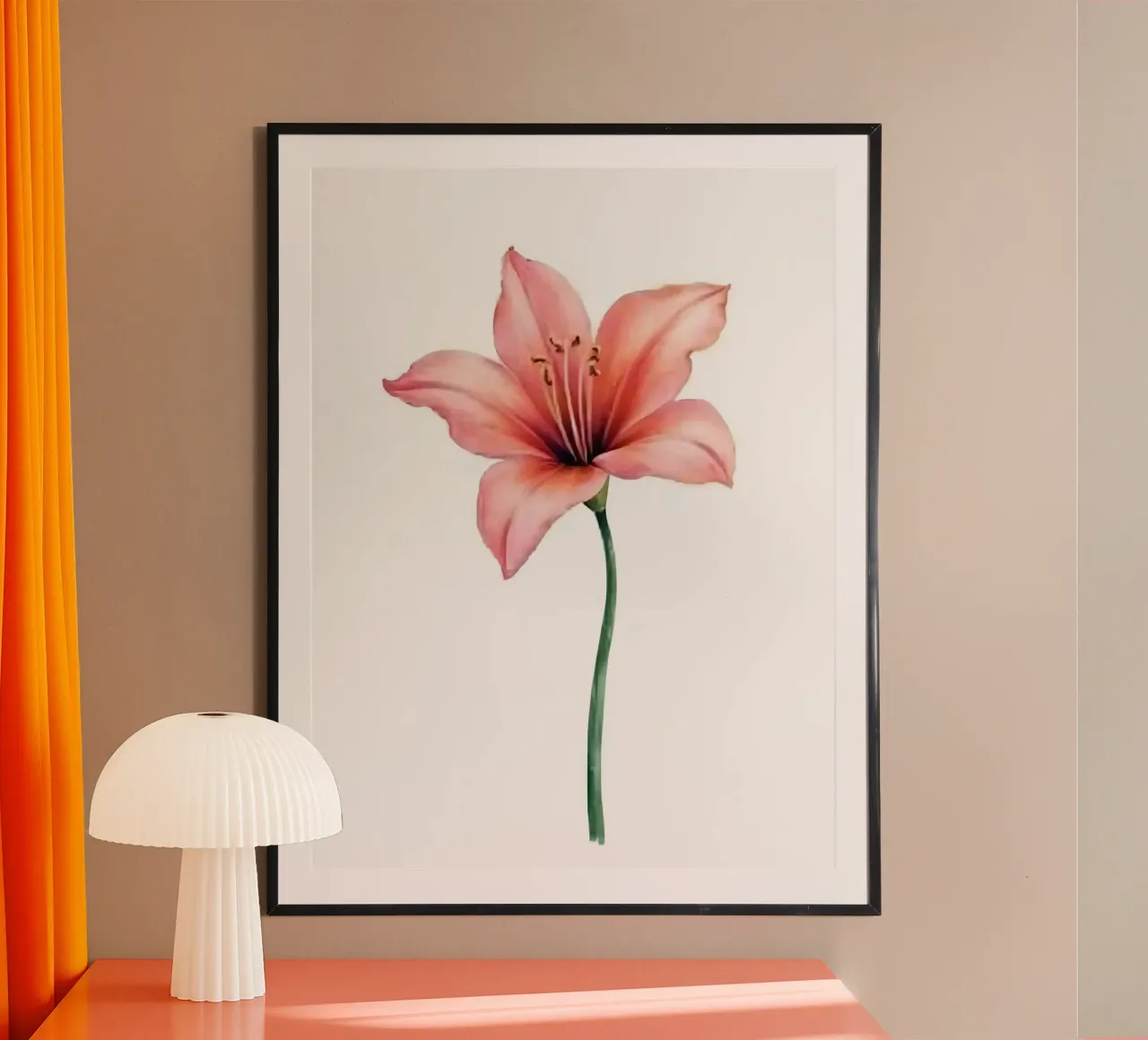 Colored pencil with watercolor floral poster con telaio in alluminio da heaventrain