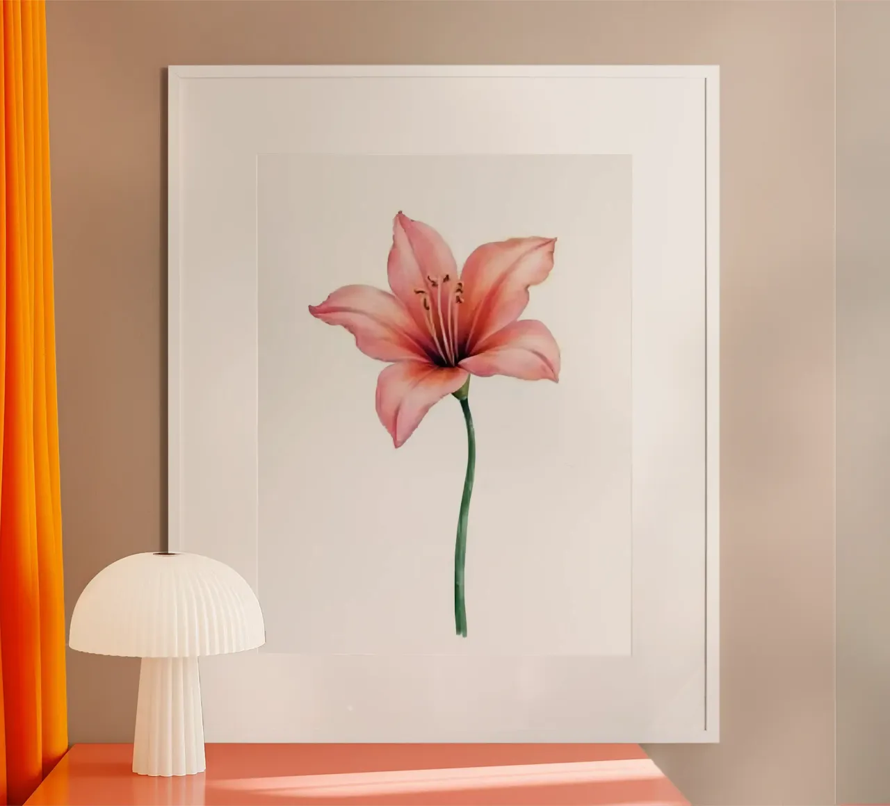 Colored pencil with watercolor floral poster con telaio in alluminio da heaventrain