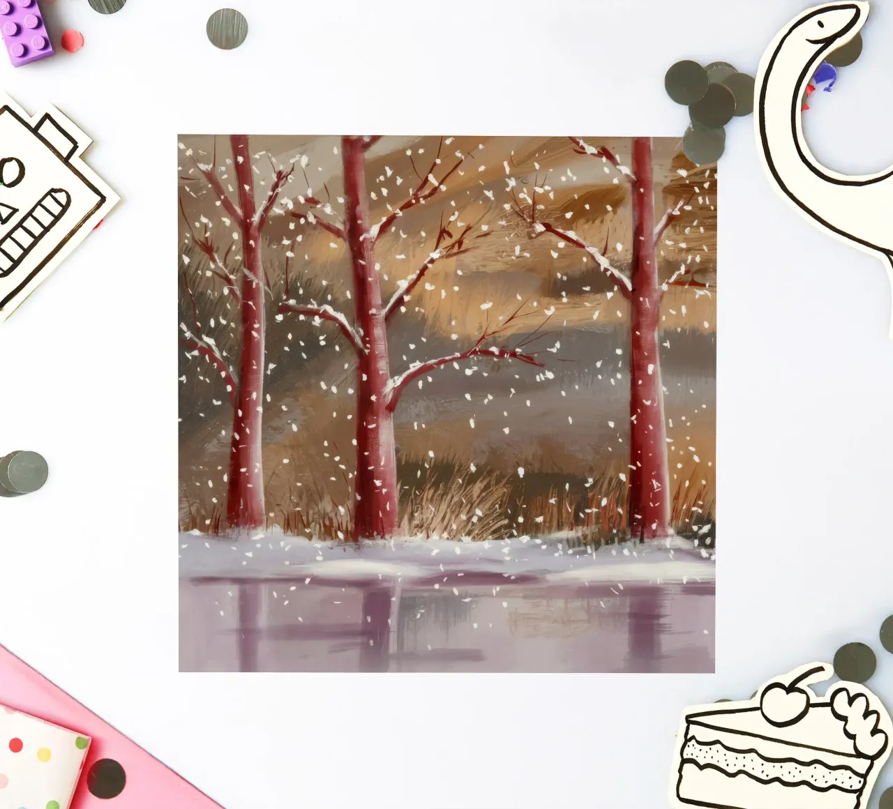 Scarlet Snowfall Lines sticker by Solestice Strokes