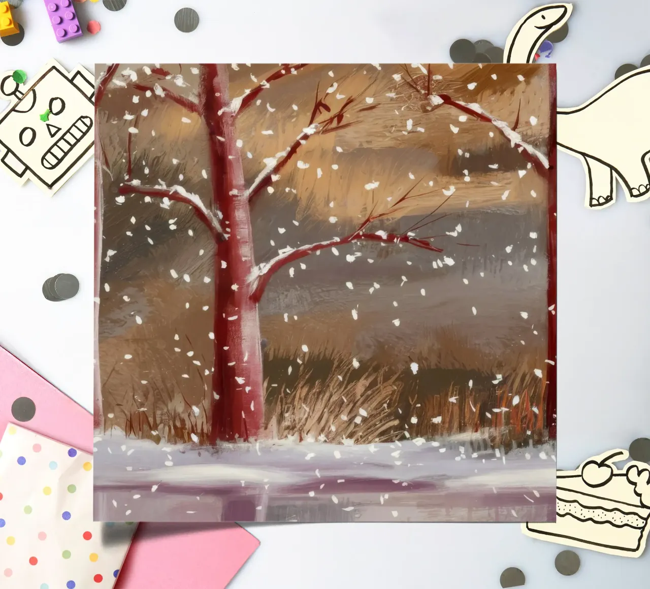 Scarlet Snowfall Lines sticker sheet by Solestice Strokes