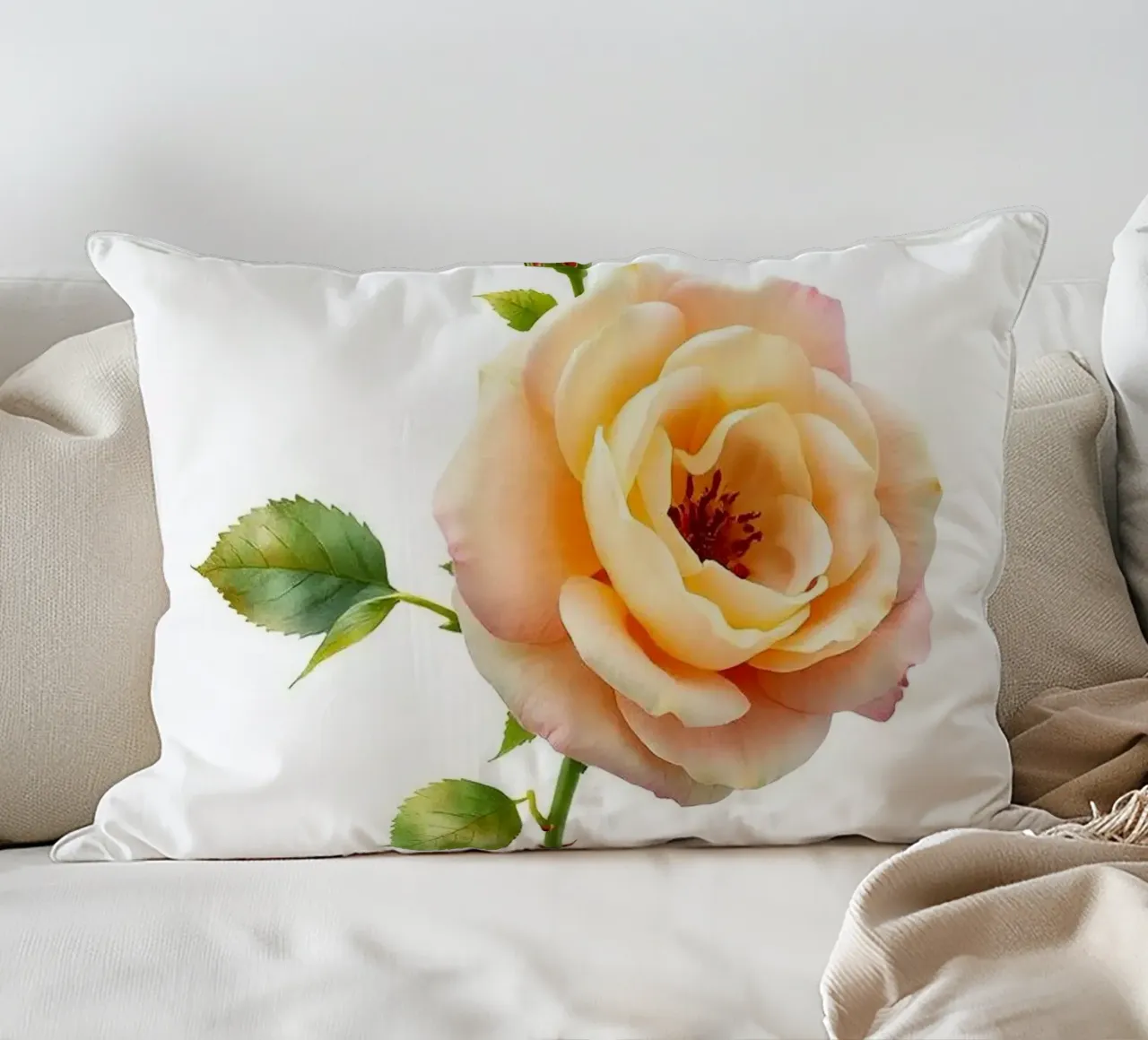 3d rendered rose element orange cuscino da heaventrain