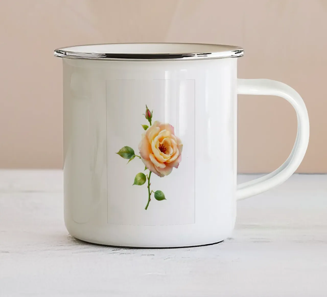 3d rendered rose element orange tazza in smalto da heaventrain