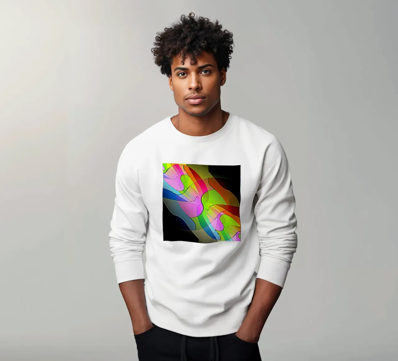 Illusione di forme luminose e colorate in una stanza buia felpa da Gürsel Yesil Digital Art