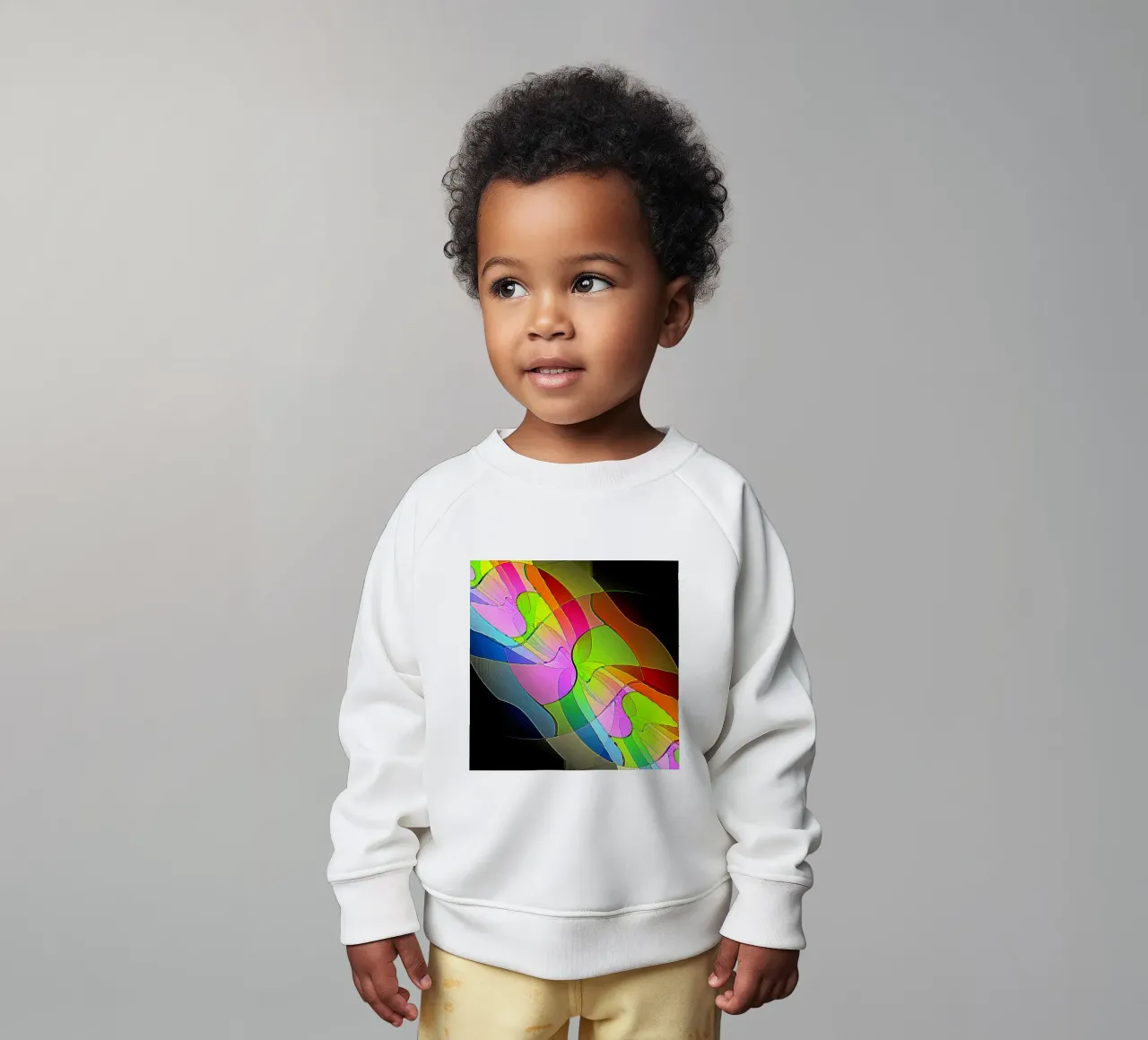 Illusione di forme luminose e colorate in una stanza buia felpa neonato da Gürsel Yesil Digital Art