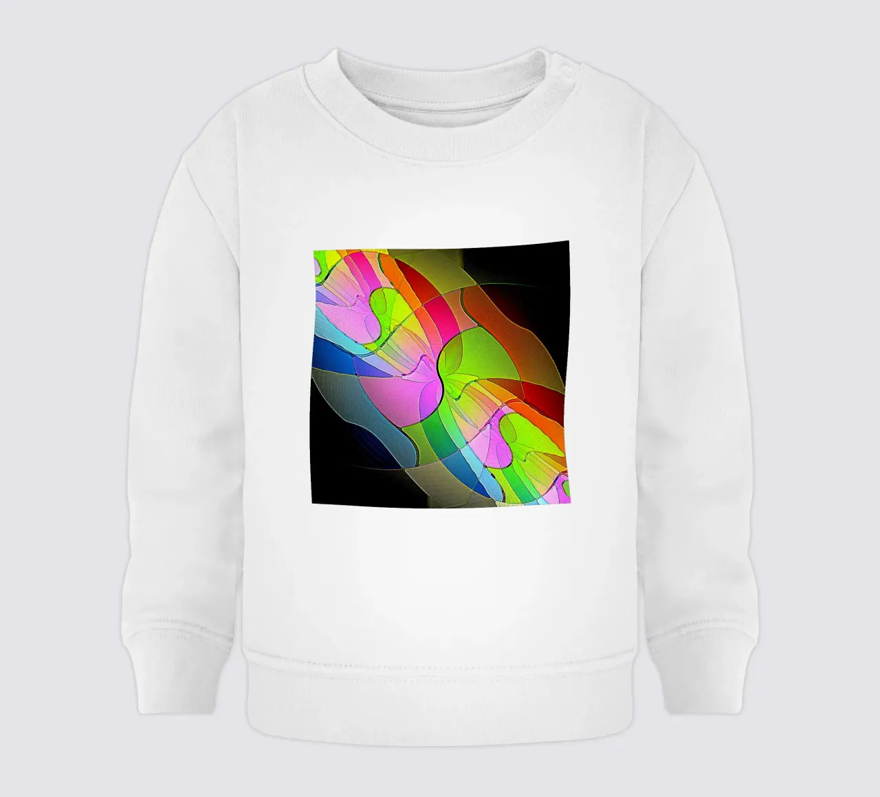 Illusione di forme luminose e colorate in una stanza buia felpa neonato da Gürsel Yesil Digital Art