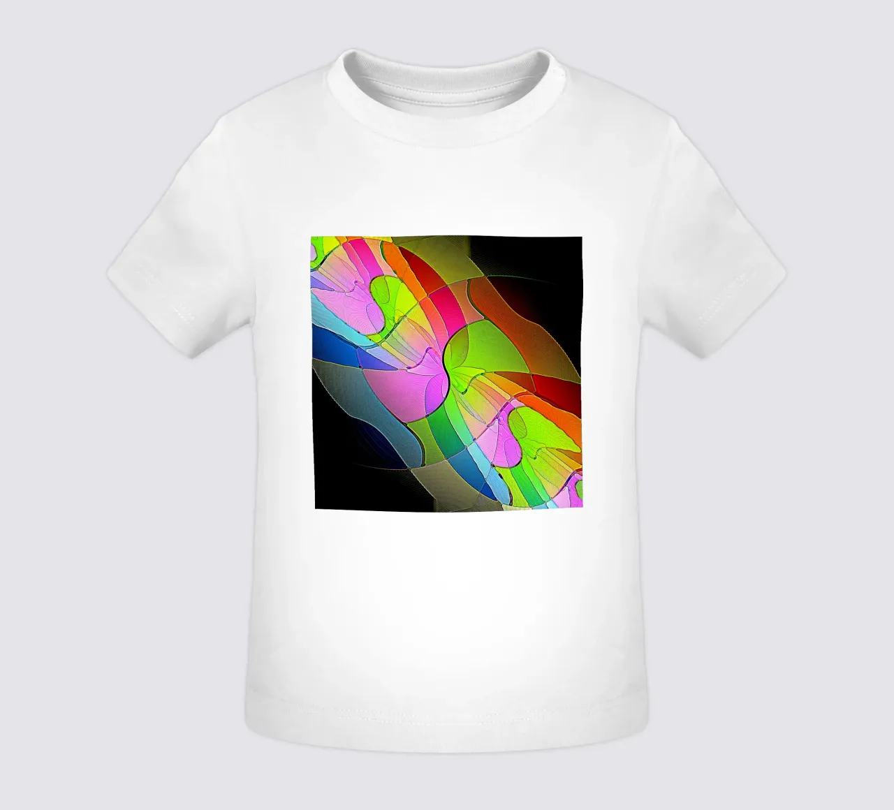 Illusione di forme luminose e colorate in una stanza buia maglietta neonato da Gürsel Yesil Digital Art