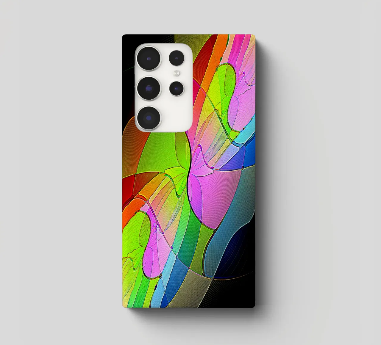 Illusione di forme luminose e colorate in una stanza buia cover samsung da Gürsel Yesil Digital Art