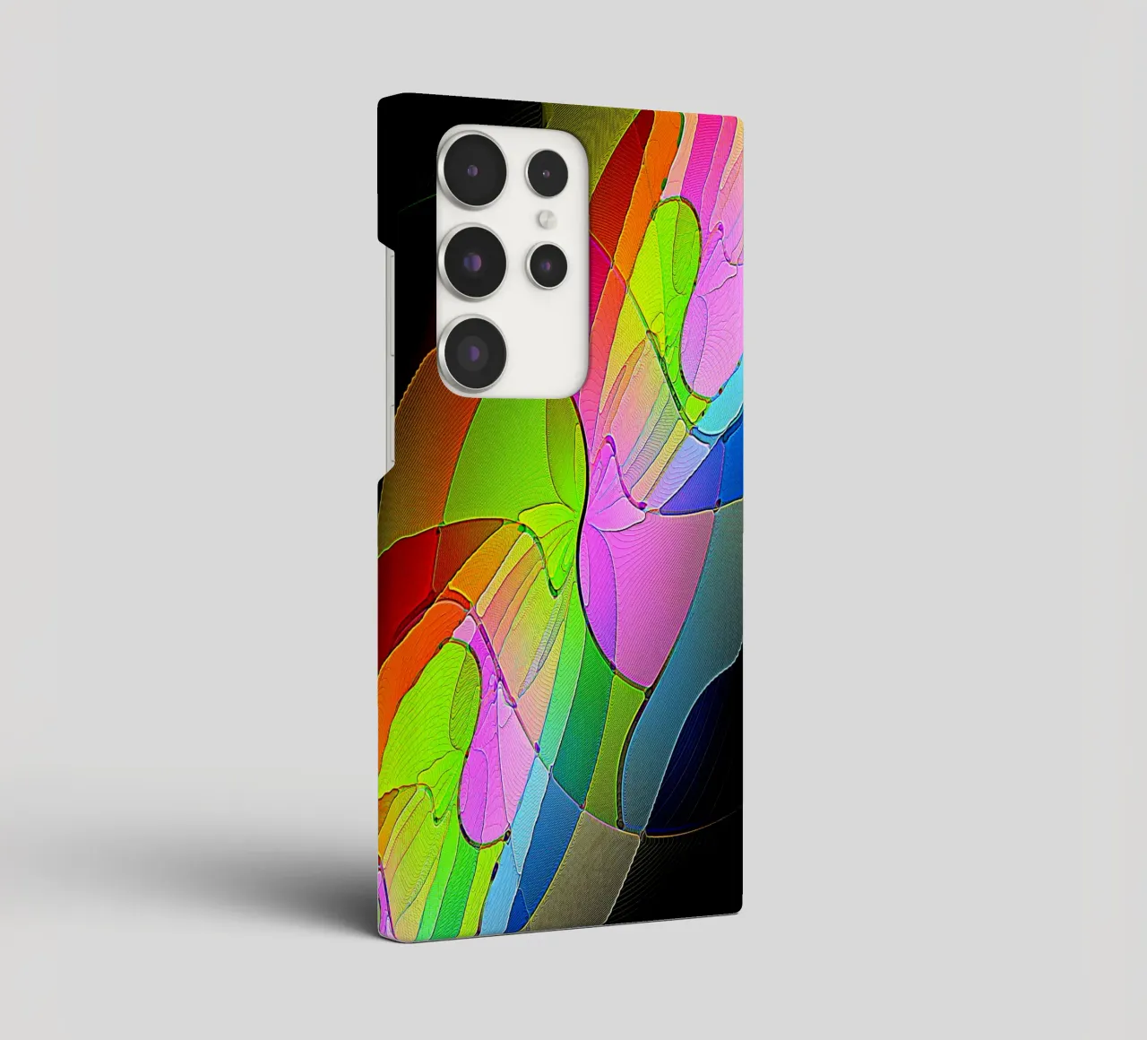 Illusione di forme luminose e colorate in una stanza buia cover samsung da Gürsel Yesil Digital Art