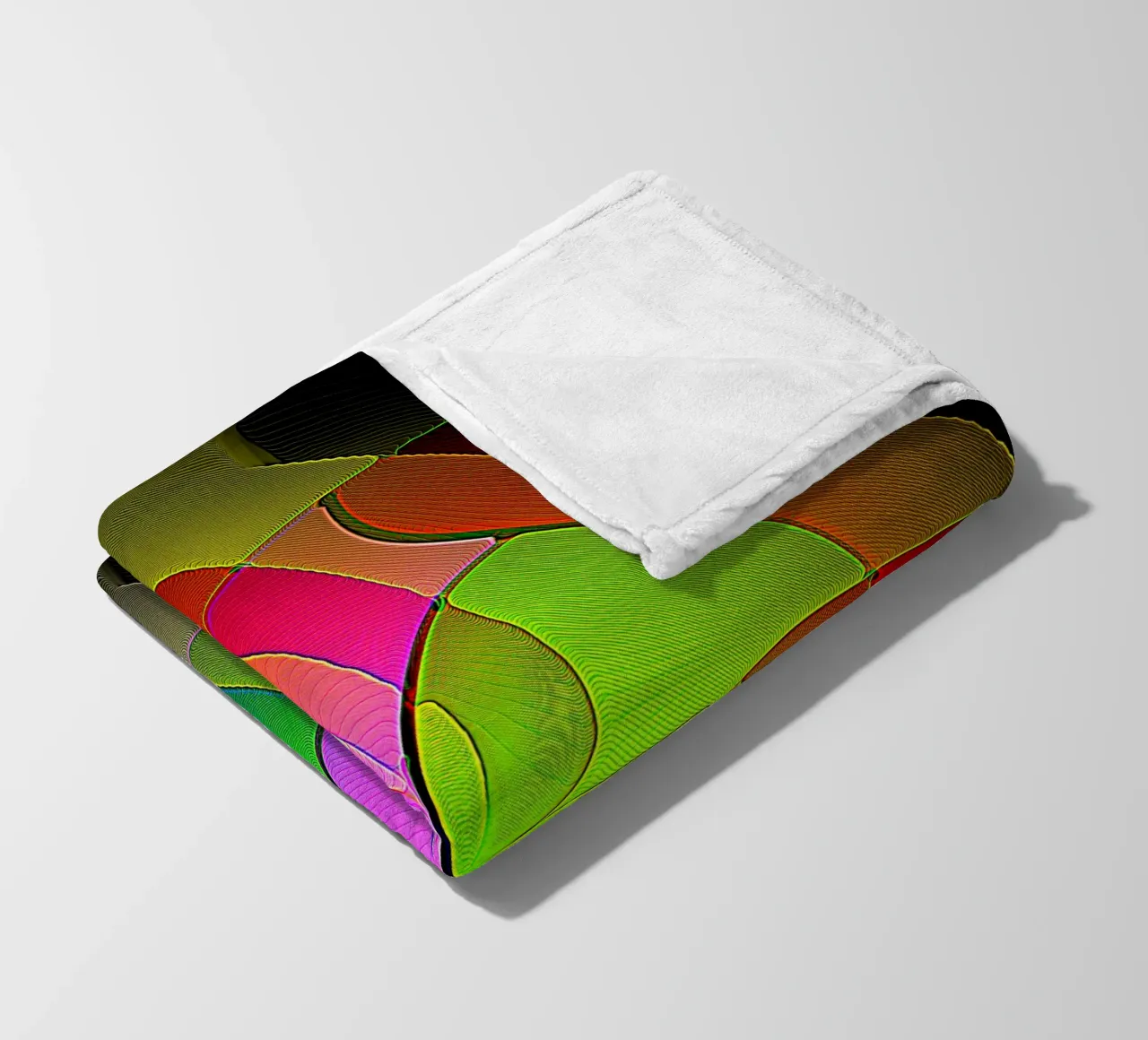 Illusione di forme luminose e colorate in una stanza buia coperta in pile da Gürsel Yesil Digital Art