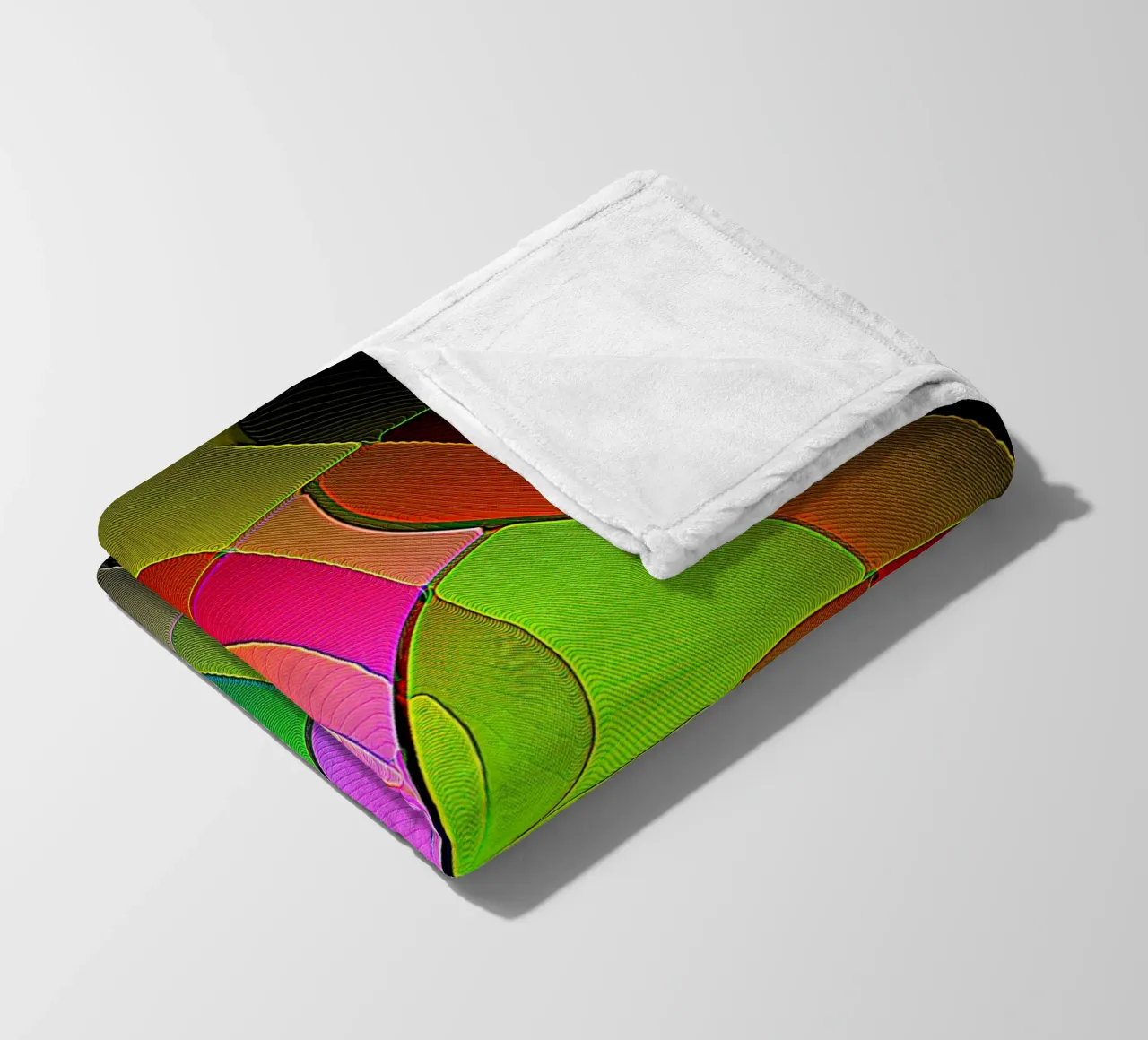 Illusione di forme luminose e colorate in una stanza buia coperta in pile da Gürsel Yesil Digital Art