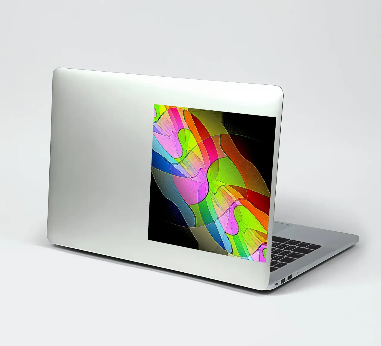 Illusione di forme luminose e colorate in una stanza buia adesivo da Gürsel Yesil Digital Art