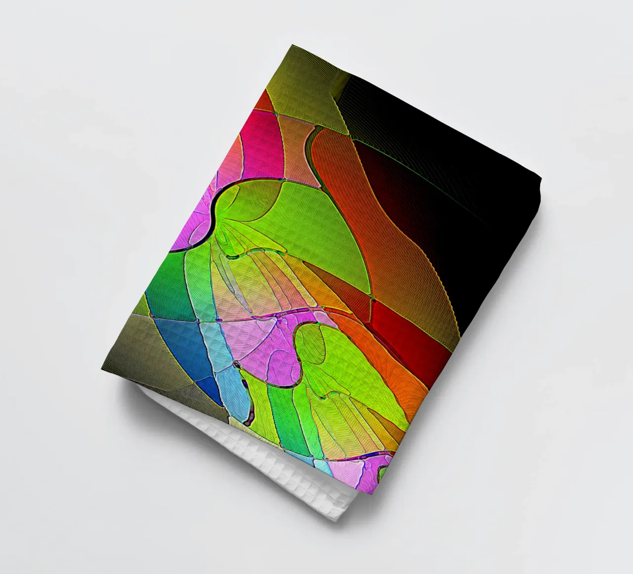 Illusione di forme luminose e colorate in una stanza buia canovaccio da cucina da Gürsel Yesil Digital Art