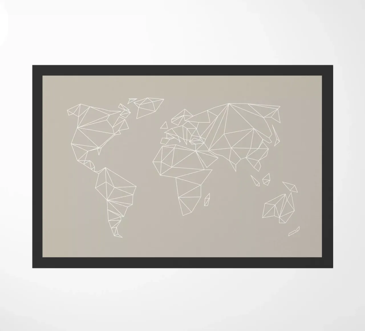 Geometrical World Map Beige Greige Creme zerbino da Studio Nahili