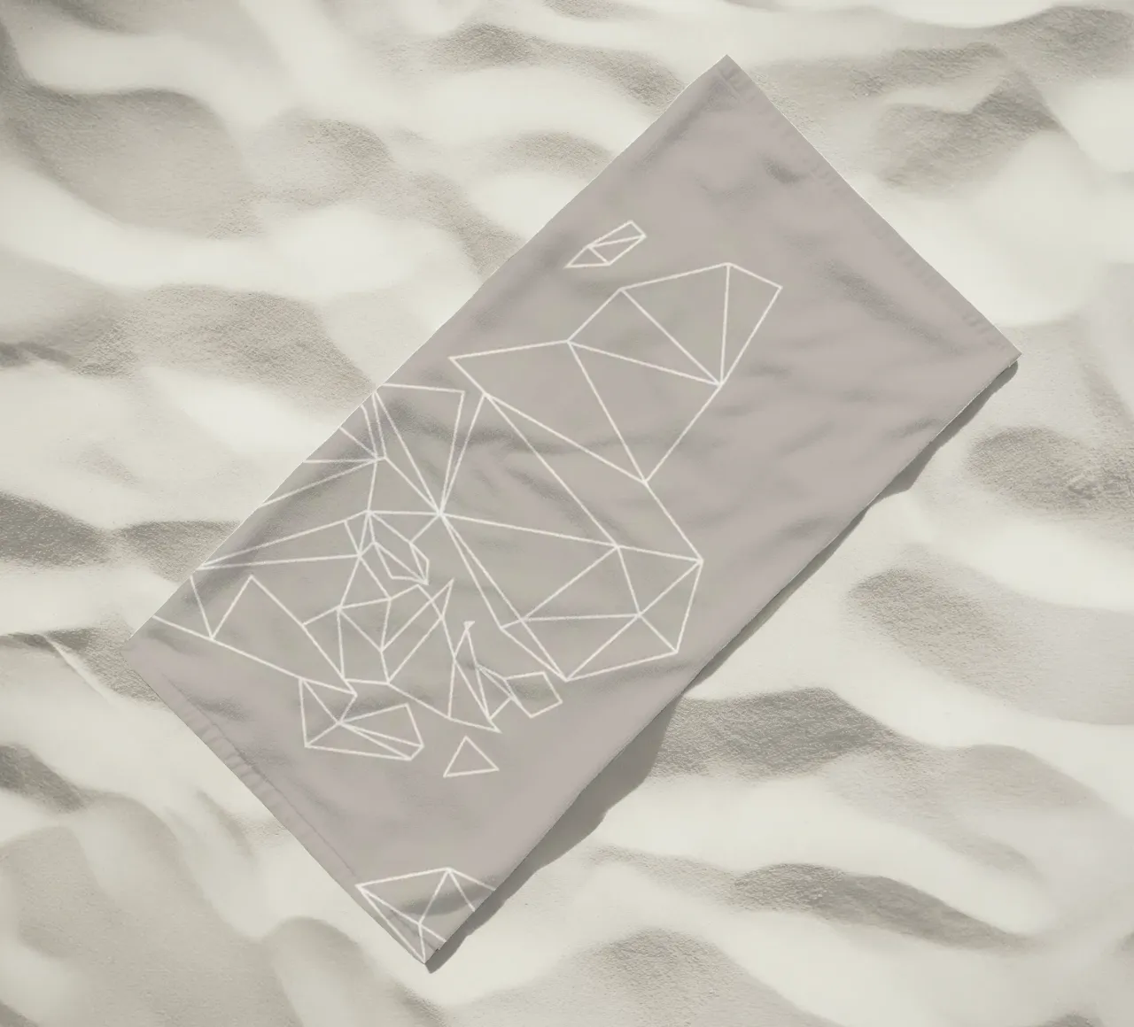 Geometrical World Map Beige Greige Creme telo mare da Studio Nahili